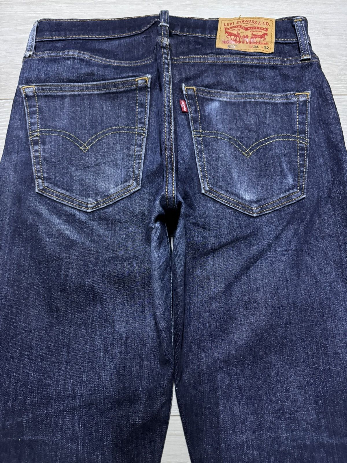 Levi's Vintage Levis 502 Y2K Blue Wash Distressed Skinny Jeans Size US 30 / EU 46 - 4 Thumbnail