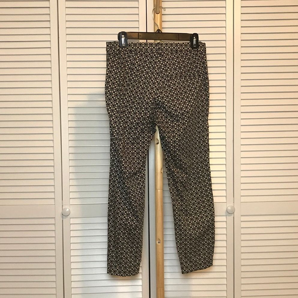 H&M H&M Retro Geo Print Mid Rise Stretch Slim Tapered Pants 6 Size 28" / US 6 / IT 42 - 2 Thumbnail