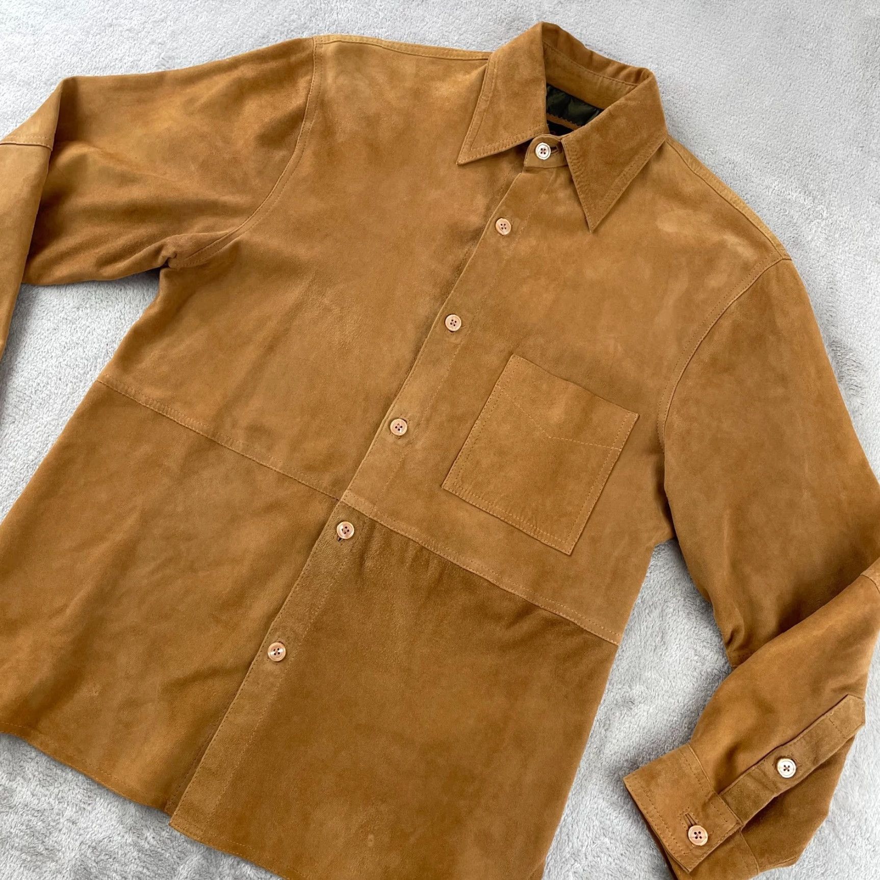 Brioni BRIONI Leather Suede Shirt Jacket Men 40 US M Brown Italy Designer Cardigan? Size US M / EU 48-50 / 2 - 7 Thumbnail