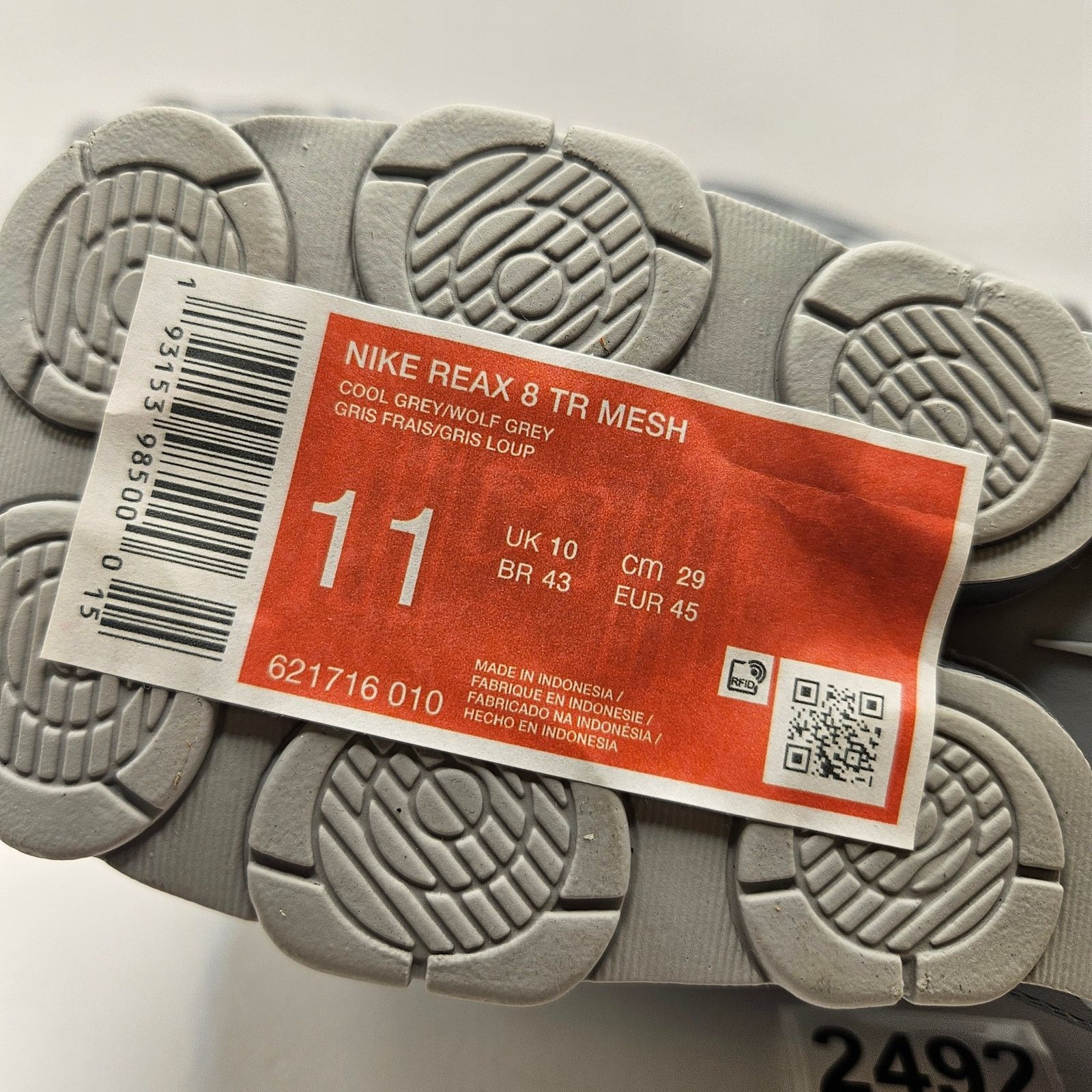 Nike NIKE MEN'S 11 REAX 8 TR COOL GREY PLATINUM NWOB 621716-010 Size US 11 / EU 44 - 6 Thumbnail