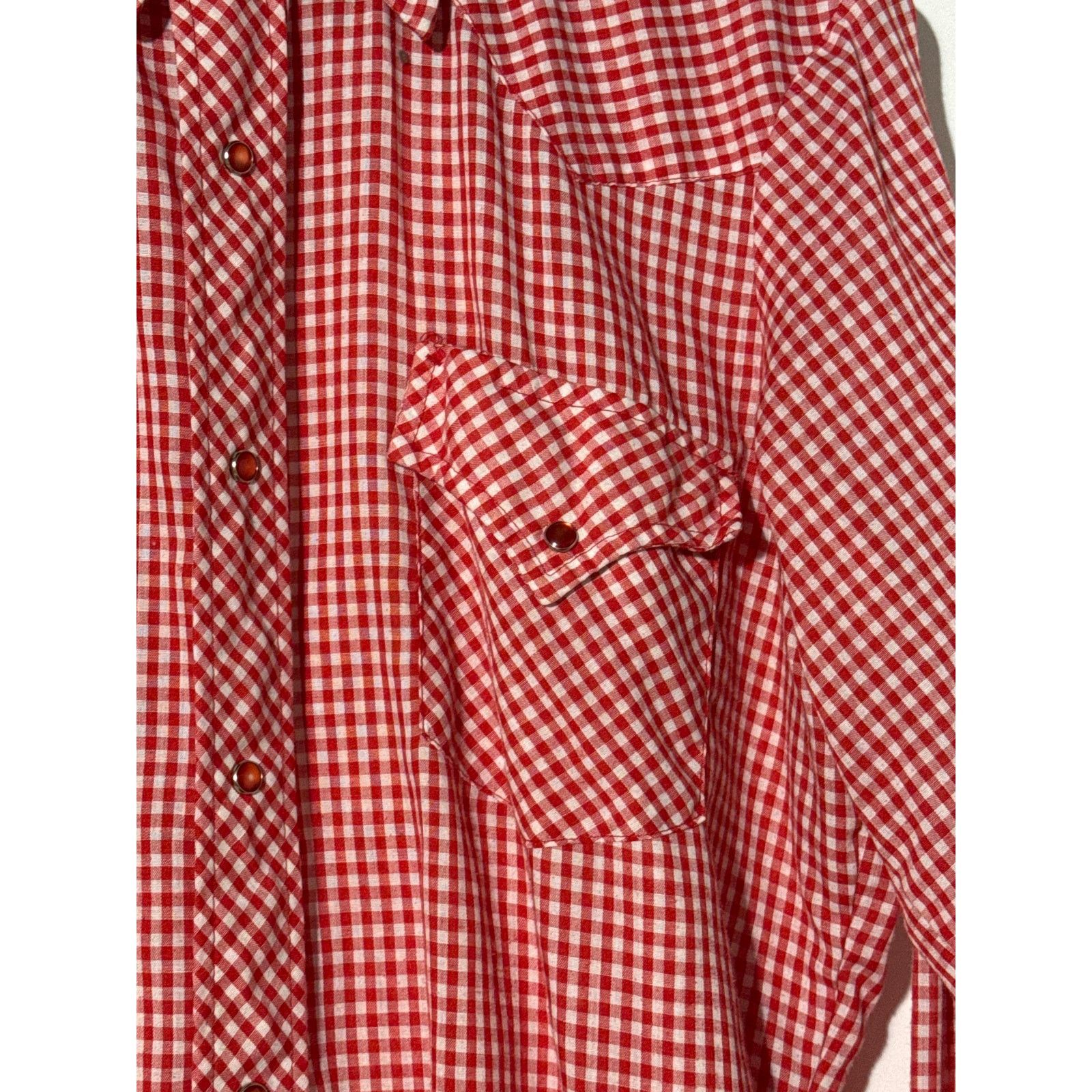 Dickies Dickson-Jenkins Vintage Red Gingham Pearl Snap Shirt USA L Size US L / EU 52-54 / 3 - 7 Thumbnail