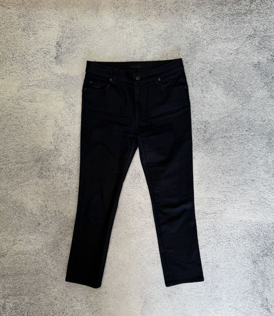 Prada Prada Women Jeans Straight Dark Indigo Denim Italy Size 29 Size 29" - 3 Thumbnail