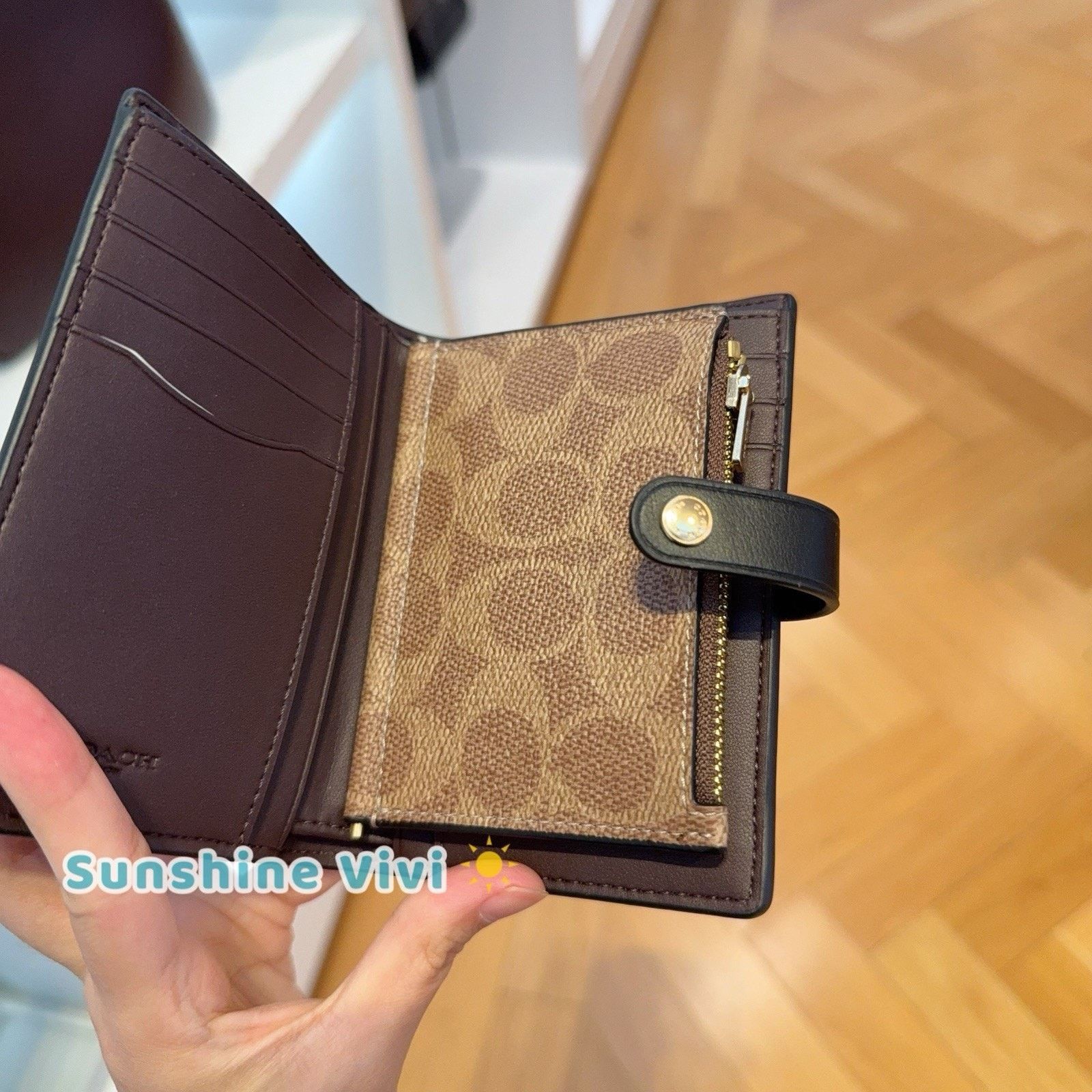 Coach NWT Coach 2-in-1 Wallet Blocked CBK54 Gold/Walnut /Tan Size ONE SIZE - 4 Thumbnail