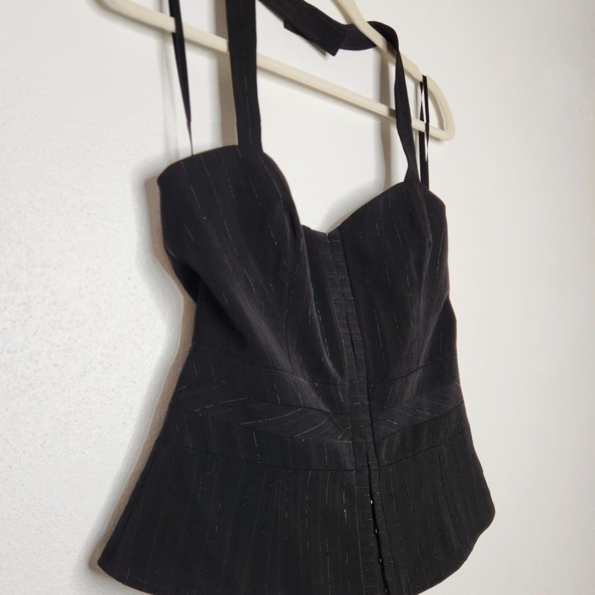 Vintage VINTAGE Arden B Tank Shirt Y2K Halter Corset Pin Stripe Black M Women Emo Punk Goth 90s 00s Classic Femininity Size M / US 6-8 / IT 42-44 - 2 Thumbnail