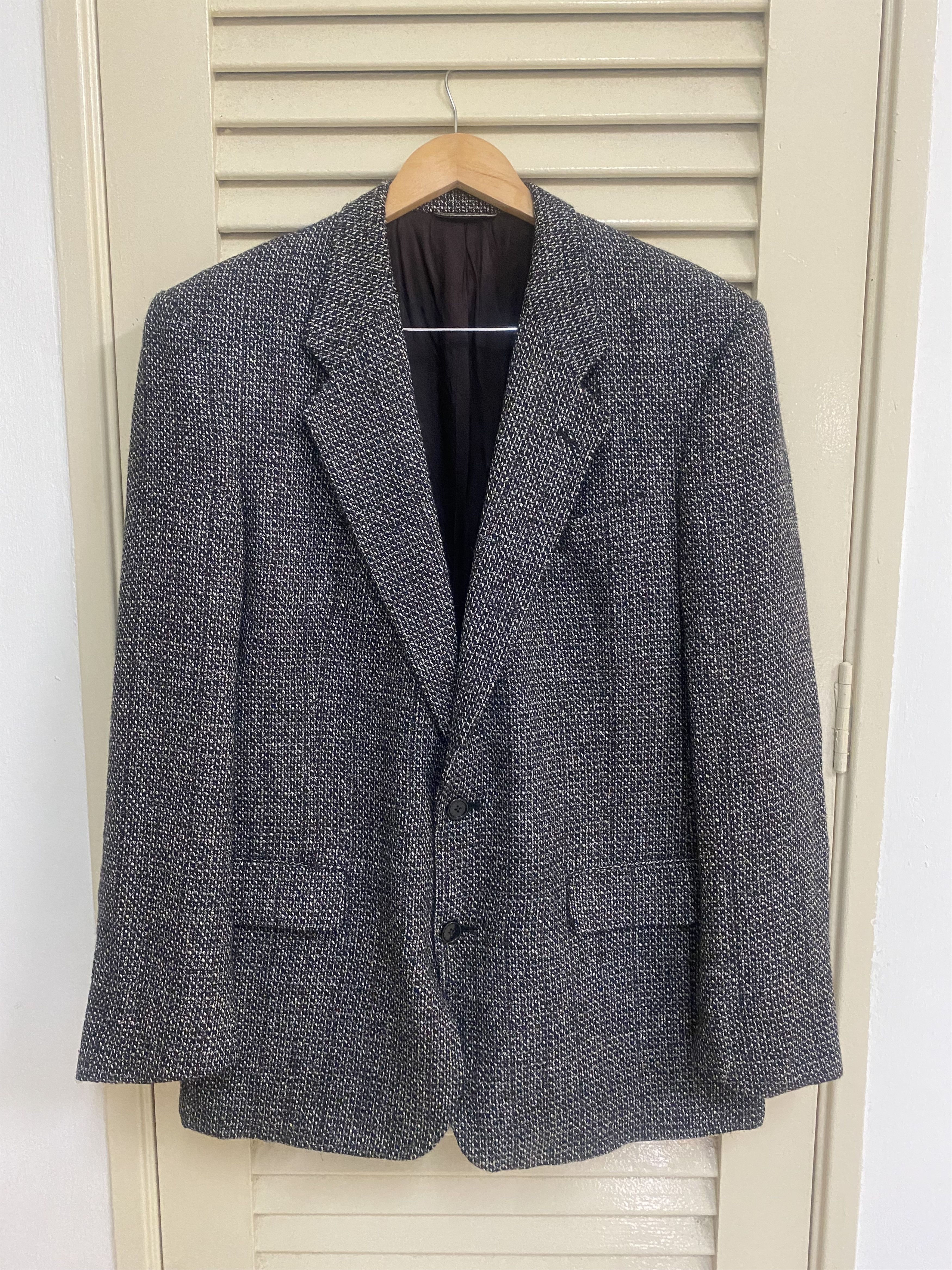 Dior Christian Dior Tweed Herringbone Wool Blazer Size 44L - 2 Thumbnail