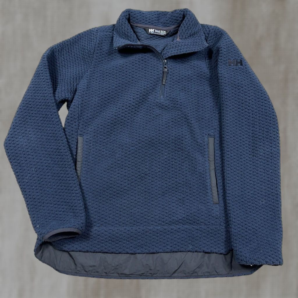 Helly Hansen Helly Hansen Sweater Women M Navy Blue Pullover 1/4 Zip Fleece Mock Neck All Seasons Long Sleeve Raglan Logo Zipper Size M / US 6-8 / IT 42-44 - 1 Thumbnail