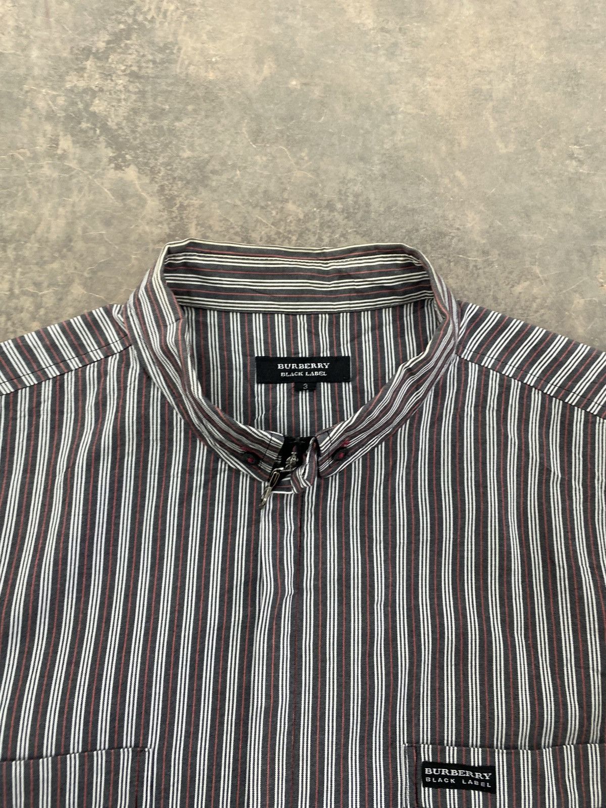 Burberry BURBERRY ZIP UP SS SHIRT DESIGNER JAPAN STRIPE Size US L / EU 52-54 / 3 - 7 Thumbnail