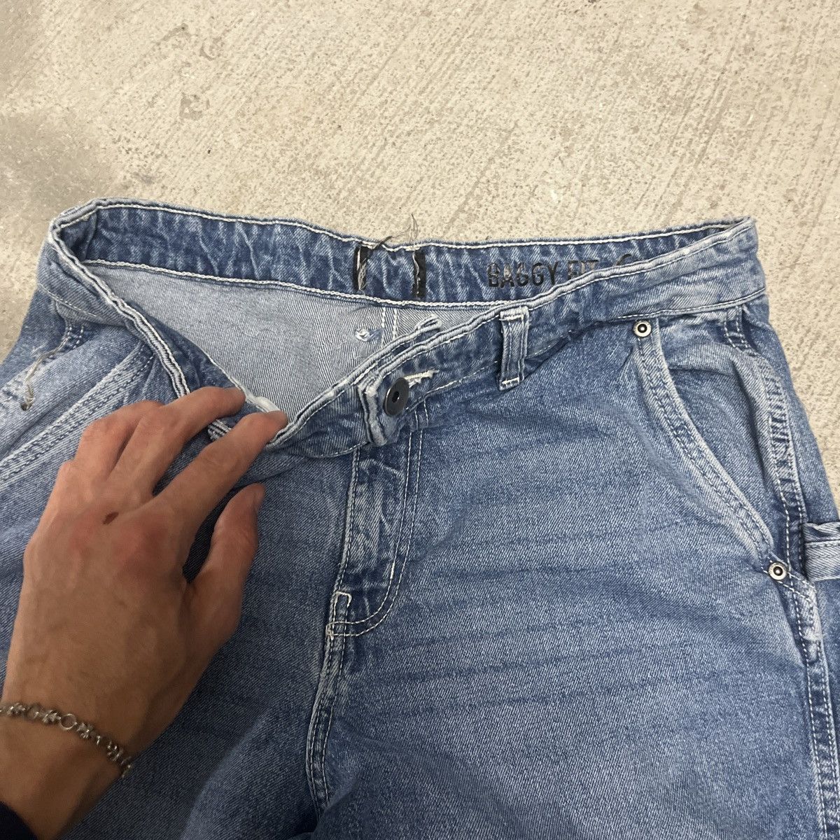 Other Stone Studios Two Tone Blue Flared Denim Jeans Size US 38 / EU 54 - 4 Thumbnail