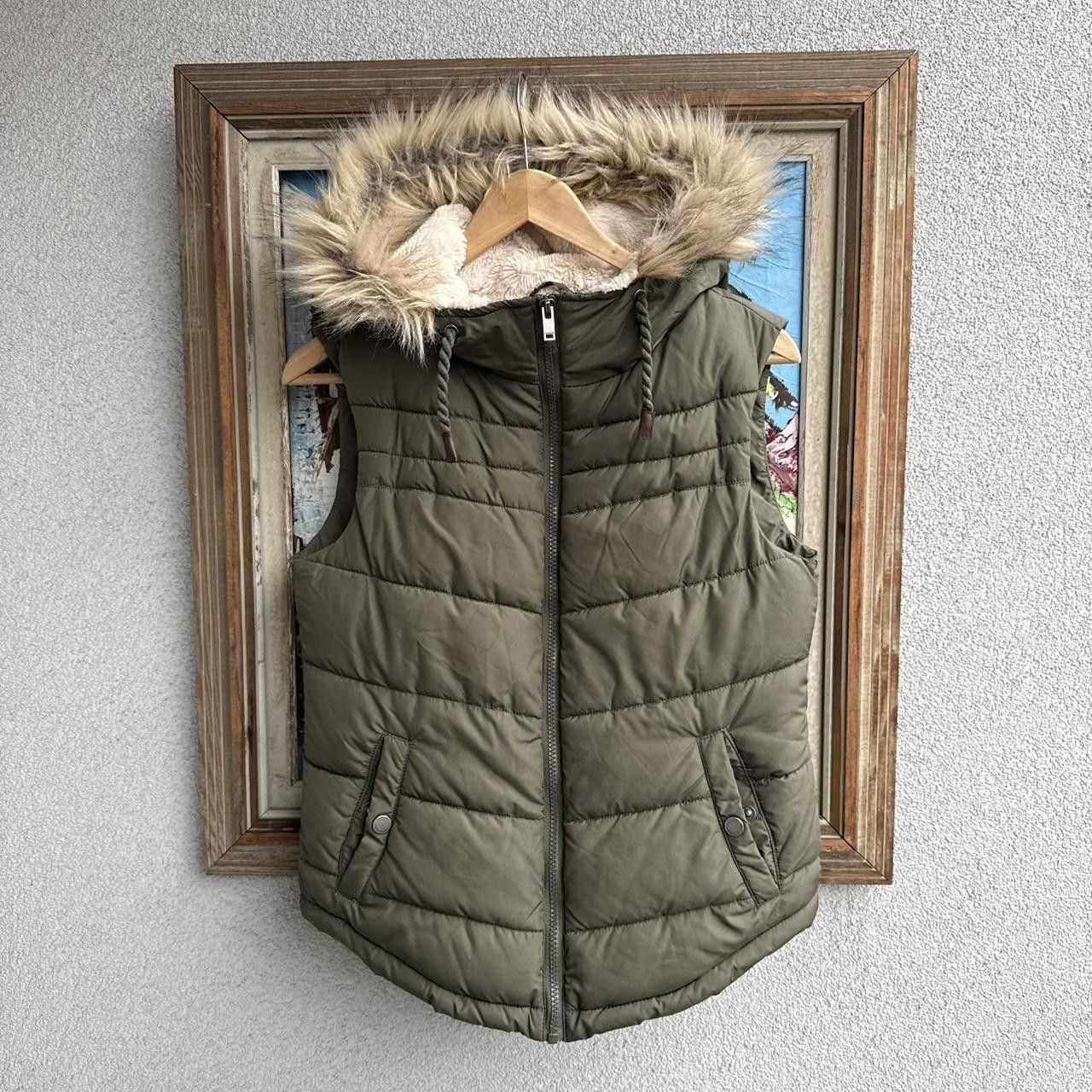 Vintage Vintage Faux Fur Vest Gilet Womans Jacket Green Size S / US 4 / IT 40 - 1 Thumbnail