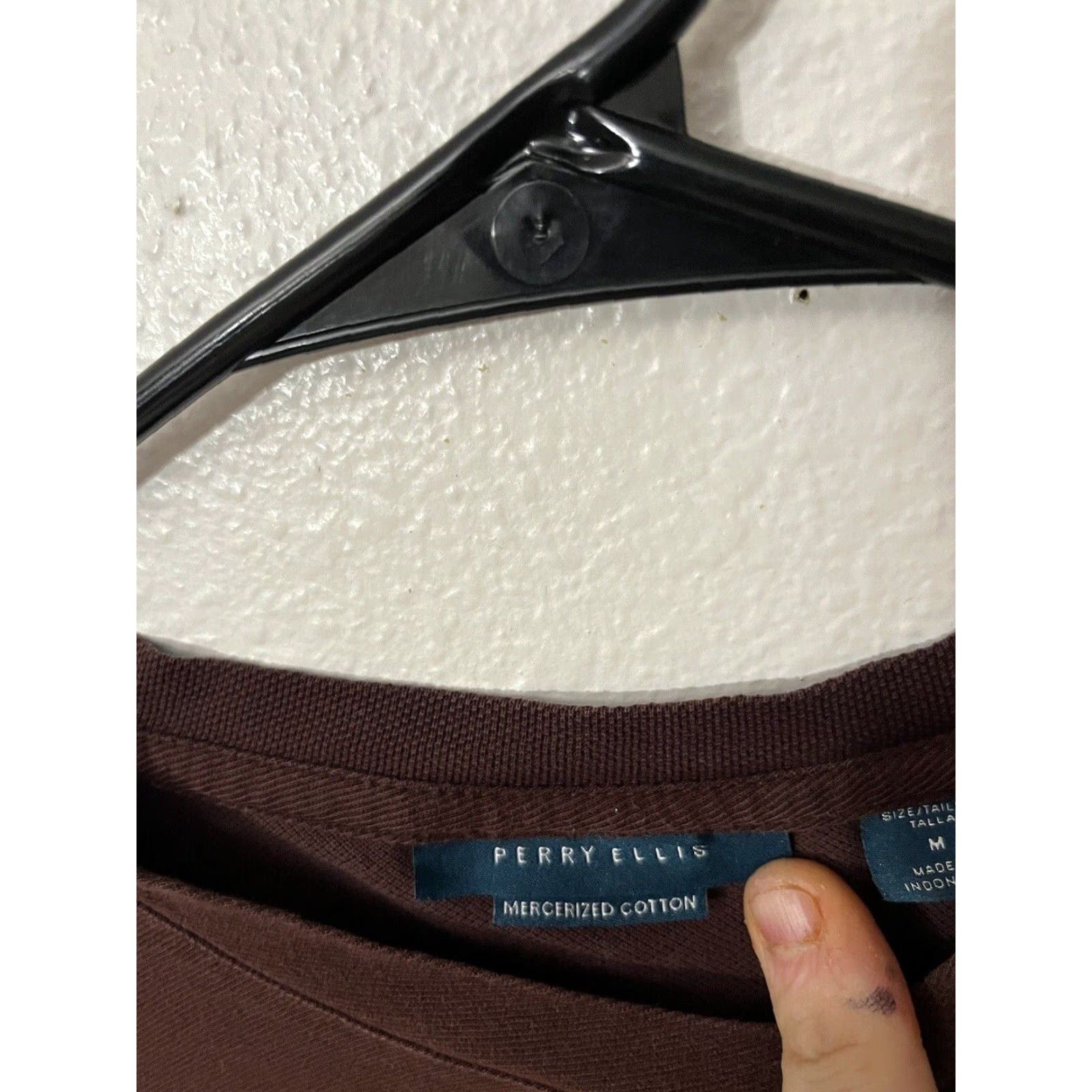 Perry Ellis VINTAGE Perry Ellis Logo T-Shirt Men Medium Burgundy Cotton Blend Short Sleeve Size US M / EU 48-50 / 2 - 3 Thumbnail
