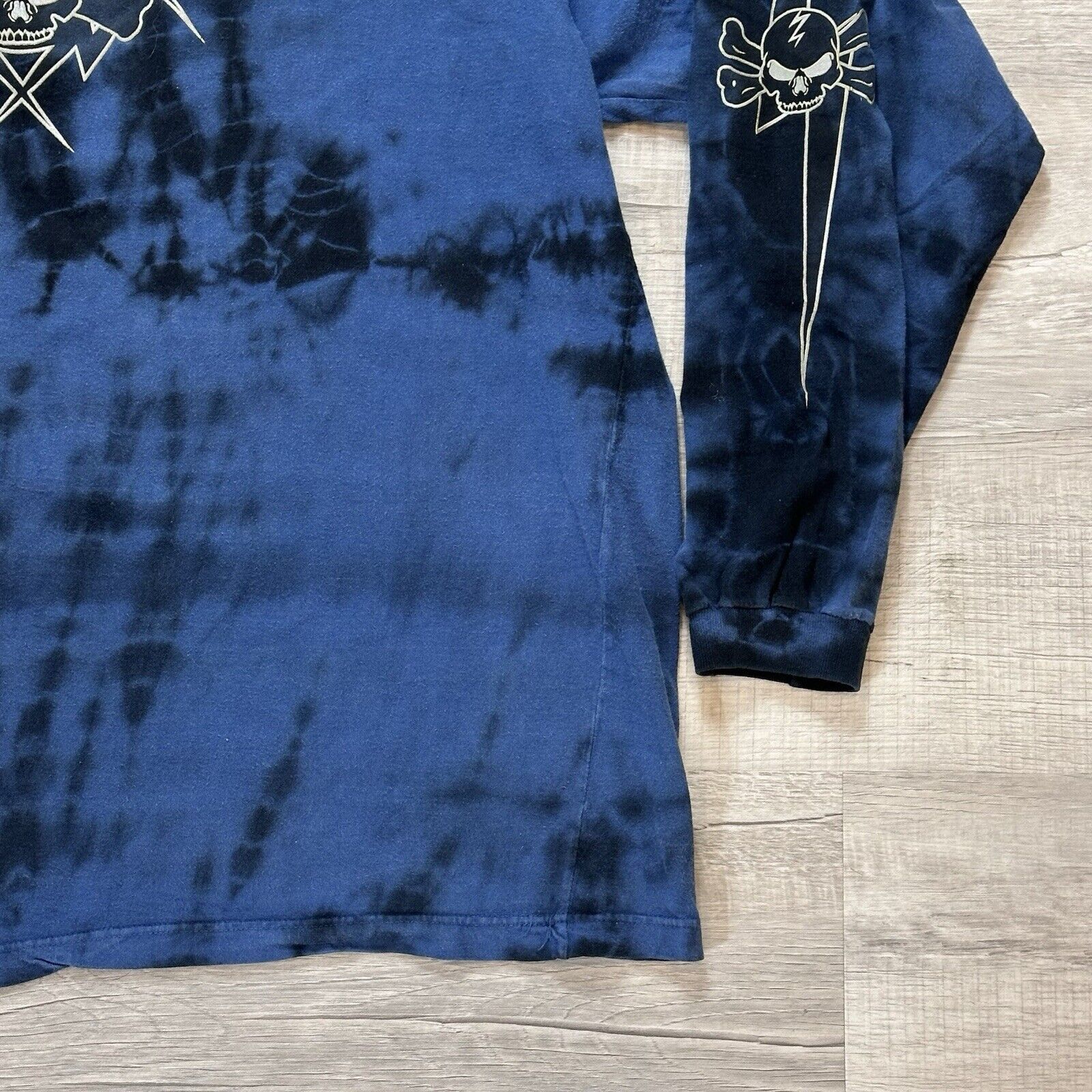 Vintage Y2K Extreme Limit Skull & Bones Long Sleeve Shirt Tie Dye Size US XL / EU 56 / 4 - 3 Thumbnail