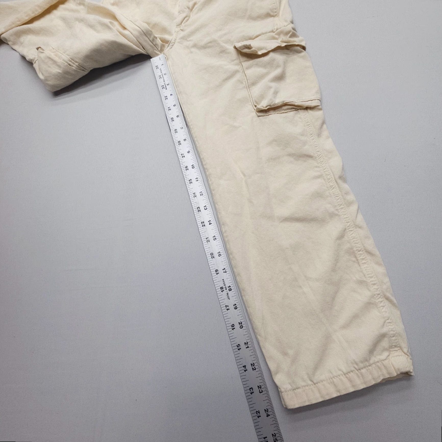 Frame FRAME Pants Womens 25 Inseam 24 Ivory Cargo Relaxed Mid Rise Travel Army Size 42" / US 20 - 5 Thumbnail