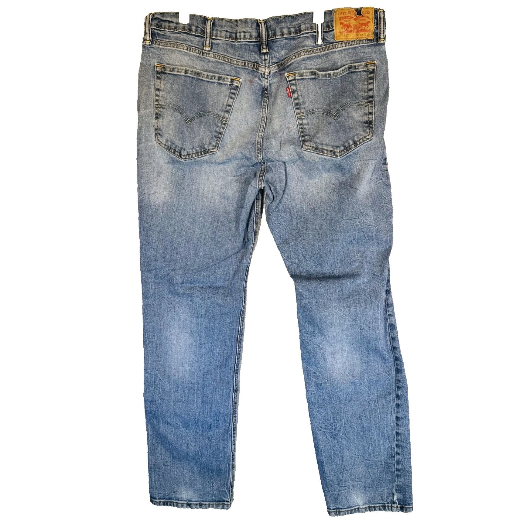 Levi's Levi's Jeans Mens 39x32 Blue Light Wash Straight Regular Stretch Denim Zip Fly Regular Vintage No Size US 39 - 6 Thumbnail