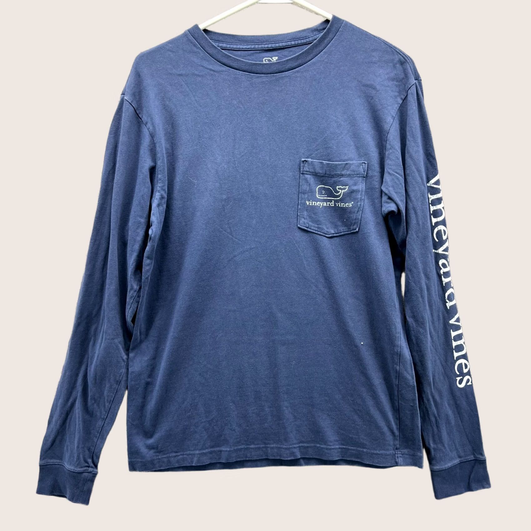 Vineyard Vines Vineyard Vines Shirt Mens XS Navy Long Sleeve Pocket Graphic Big Whale Print Tee Size US XS / EU 42 / 0 - 1 Thumbnail