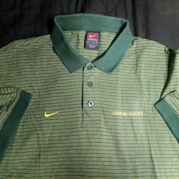 Nike Vintage Nike Team Oregon Ducks Striped Polo Shirt Size US S / EU 44-46 / 1 - 1 Thumbnail