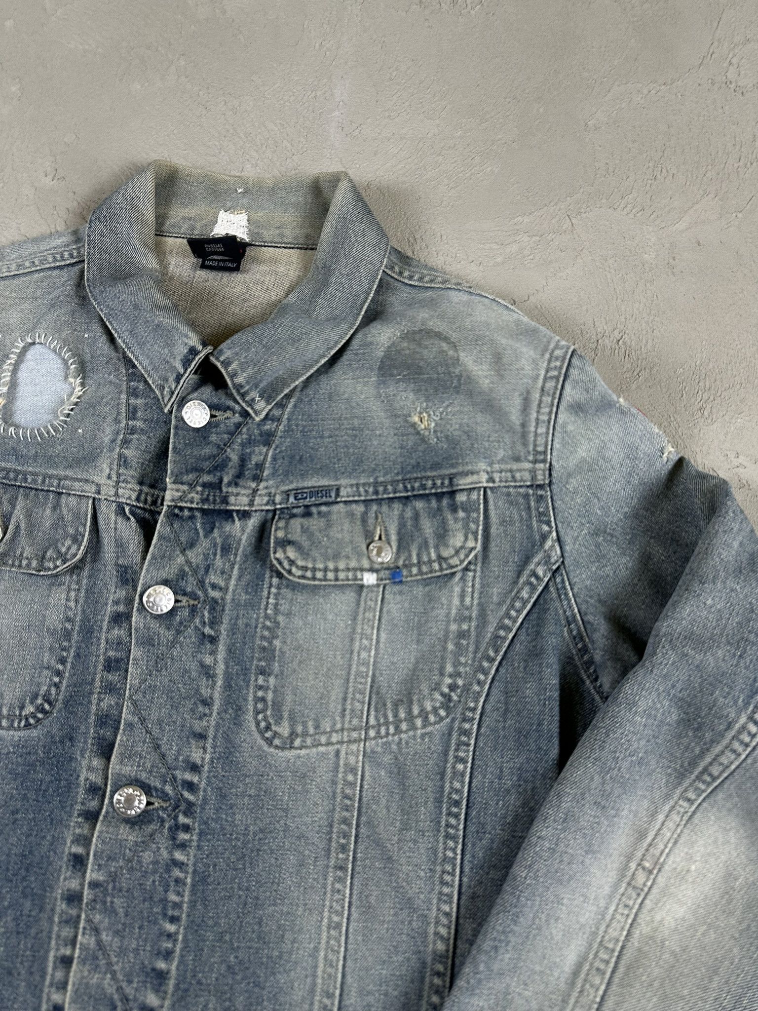 Diesel Vintage Y2k Diesel Faded Washed Denim Trucker Jacket 00s Size US M / EU 48-50 / 2 - 4 Thumbnail