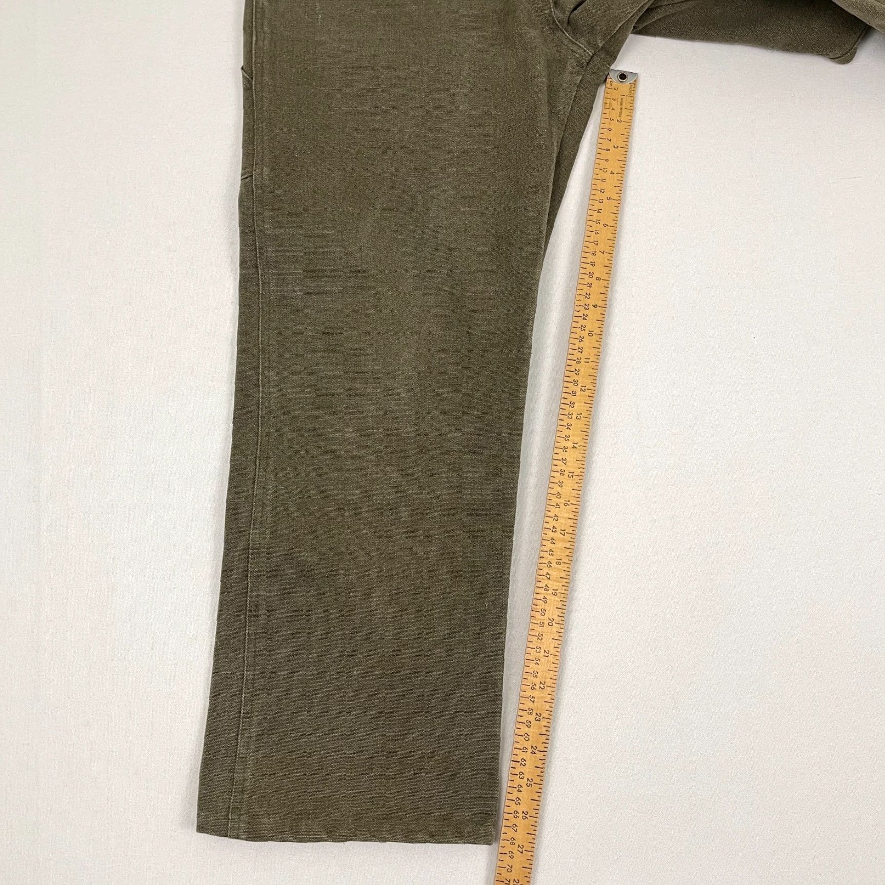 Vintage Artemesia Pants Adult L 34 x 27 Brown Thick Canvas Cotton Carpenter Wide Leg USA Pants Size 36" / US 14 / IT 50 - 4 Thumbnail