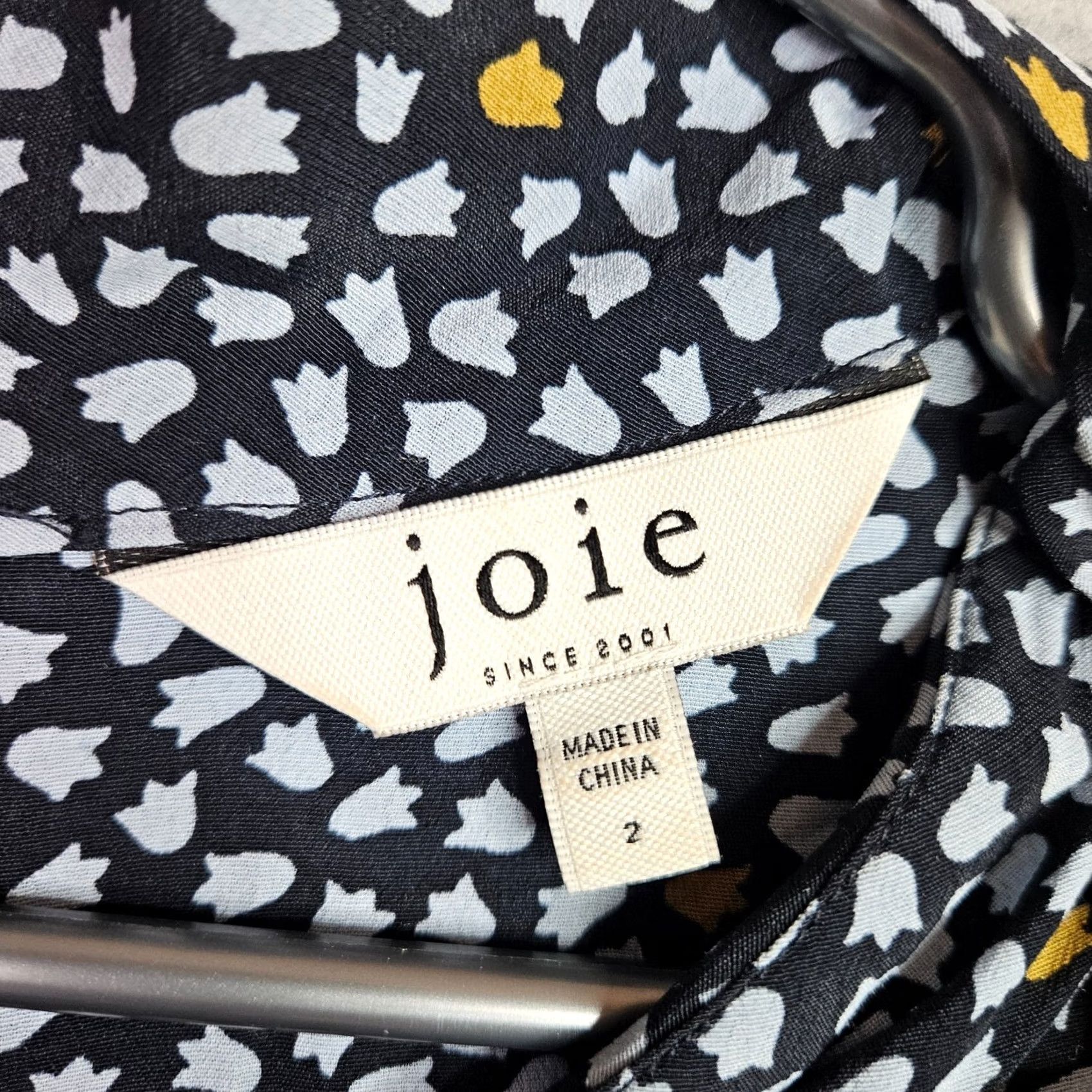 Joie Joie Women's Size 2 Black Abstract Dot Print Cap Sleeve Midi Dress Size XS / US 0-2 / IT 36-38 - 5 Thumbnail