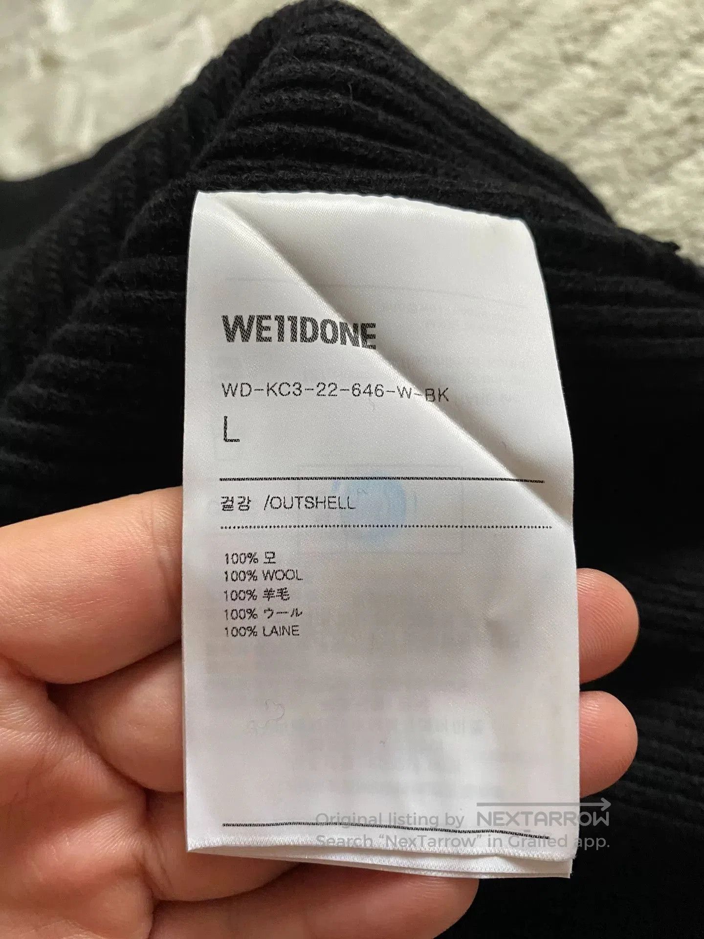 WE11DONE black ribbed knit cardigan with embroidery. Size S / US 4 / IT 40 - 8 Thumbnail