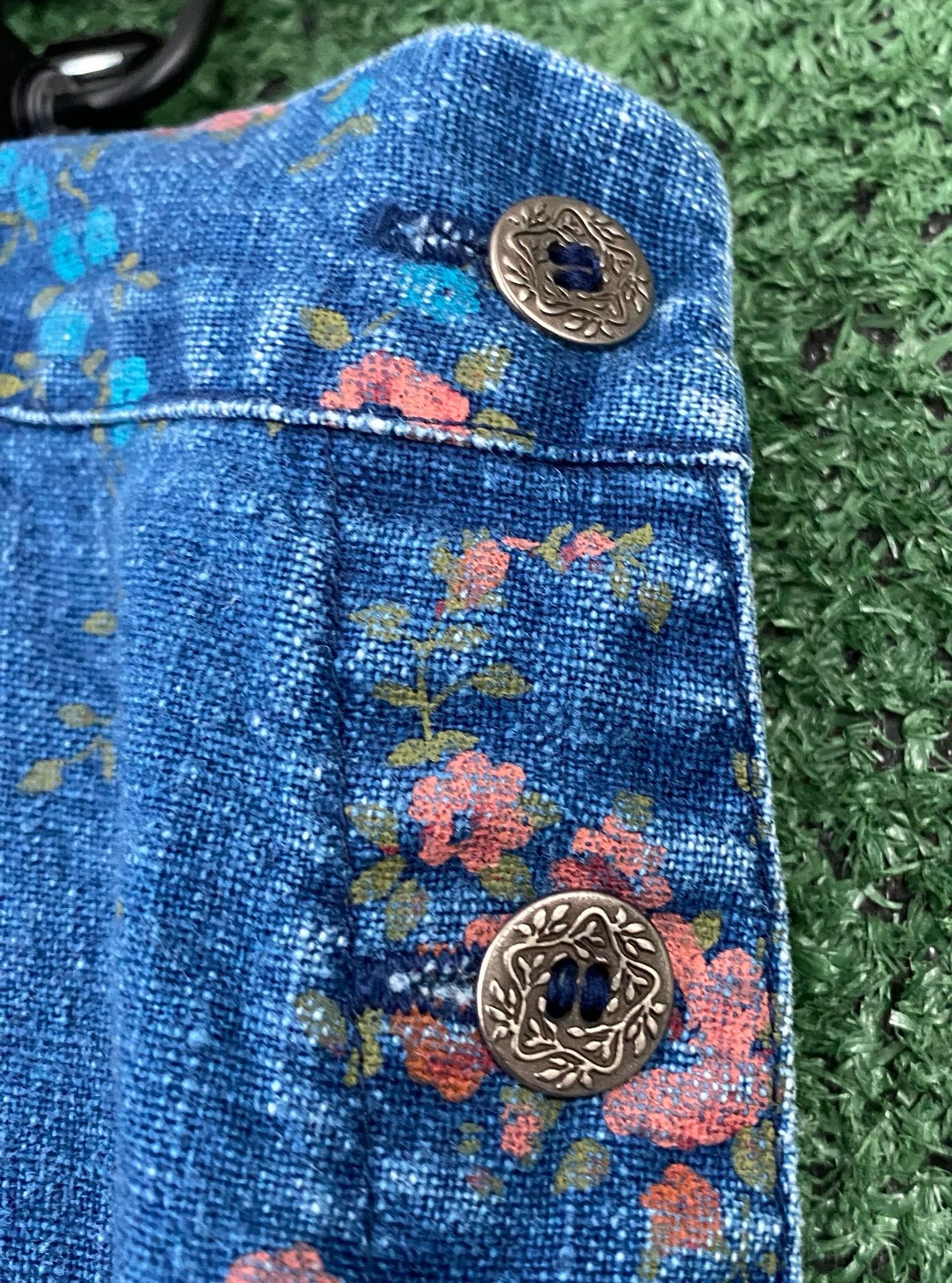 Vintage Y2K Denim Jean Floral All Over Print Long Skirt 34” Waist Size 34" / US 12 / IT 48 - 3 Thumbnail