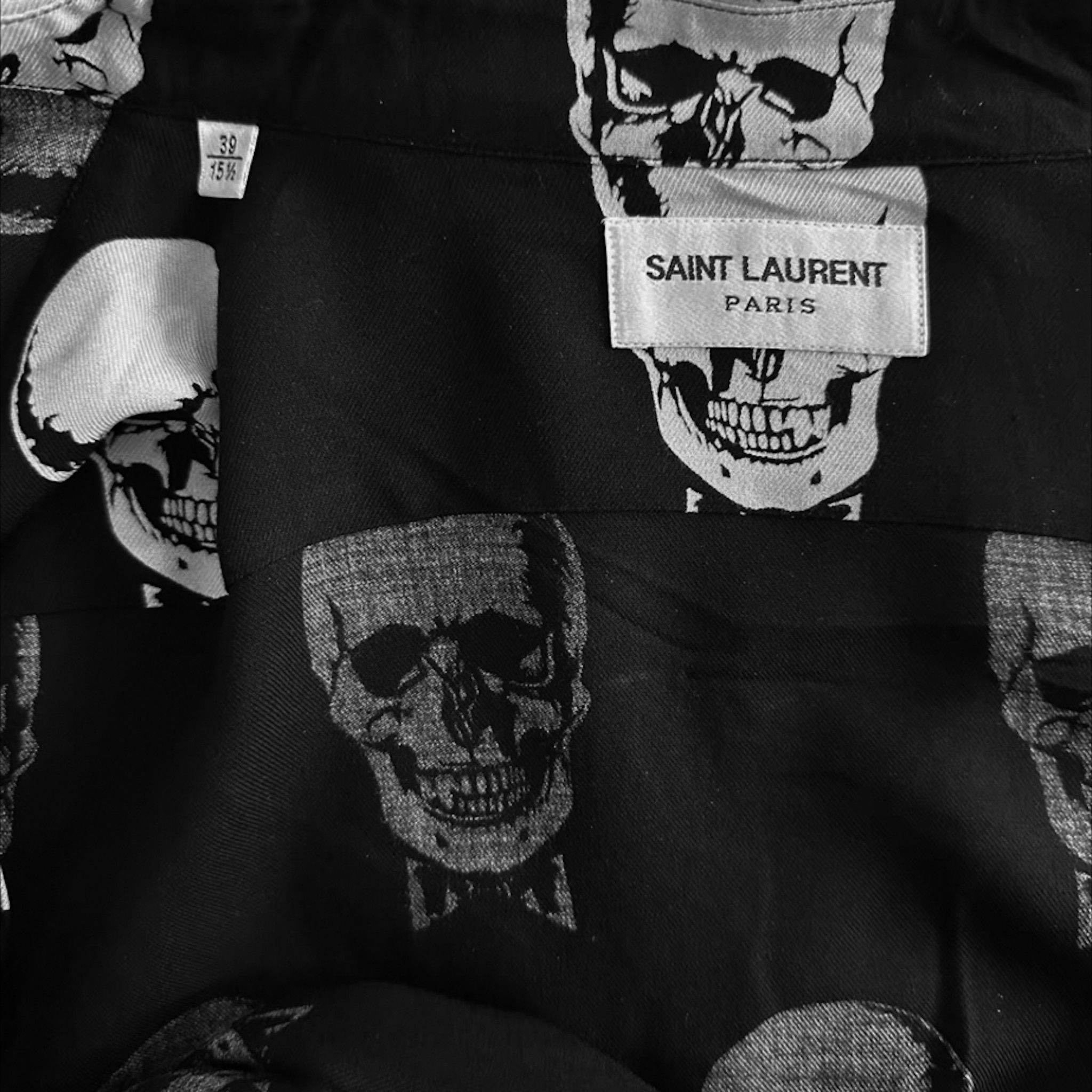 Saint Laurent Paris Saint Laurent Skull Viscose Shirt Size US M / EU 48-50 / 2 - 5 Thumbnail