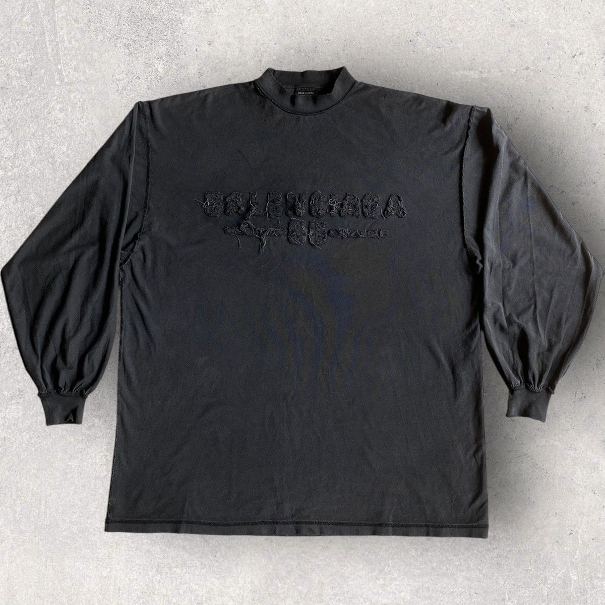 Balenciaga Distressed Logo Inside Out L/S