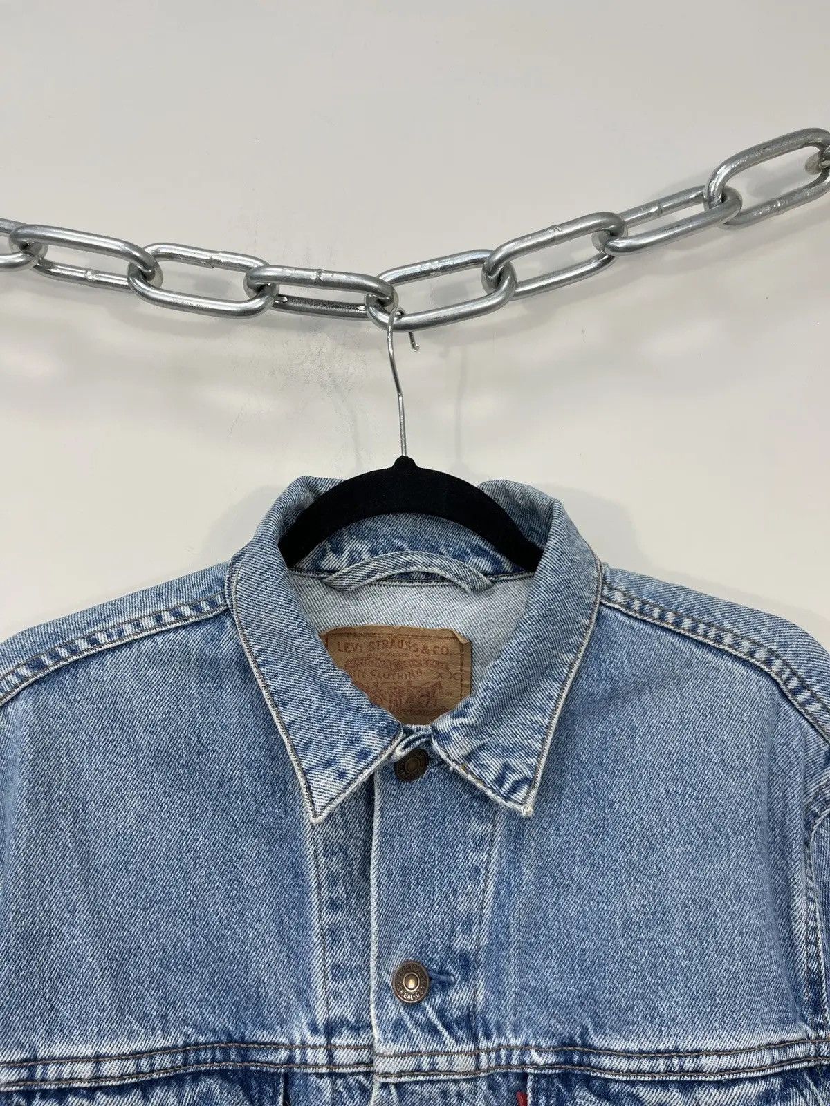 Levi's × Vintage Vintage Levi’s 90s USA Light Blue Hype Denim Jacket Size US M / EU 48-50 / 2 - 4 Thumbnail