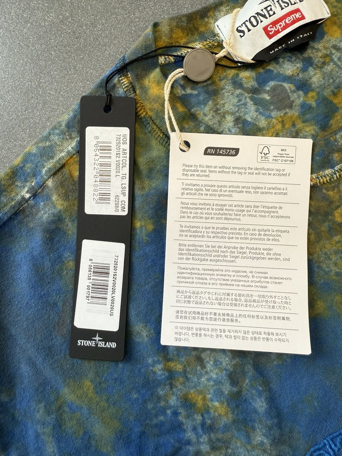FW20 Supreme Stone Island Embroidered Logo S/S Top