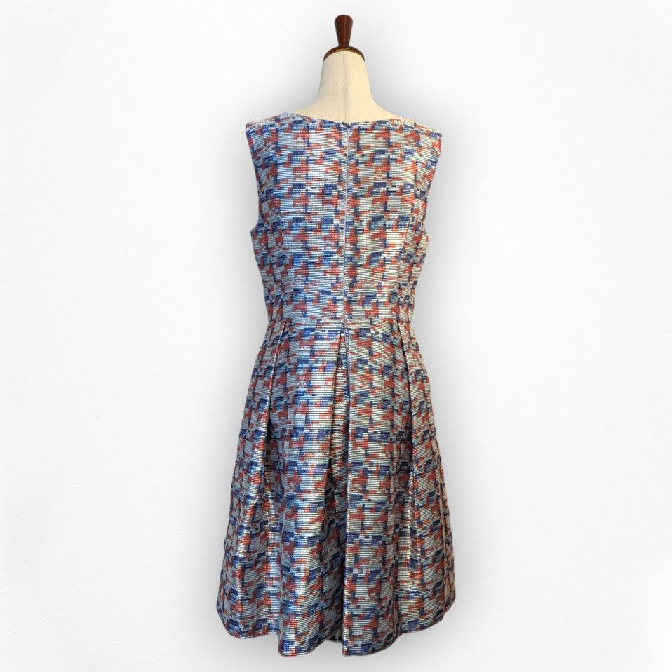 Armani Collezioni houndstooth tweed sleeveless sz 6 red white blue dress Size M / US 6-8 / IT 42-44 - 2 Thumbnail