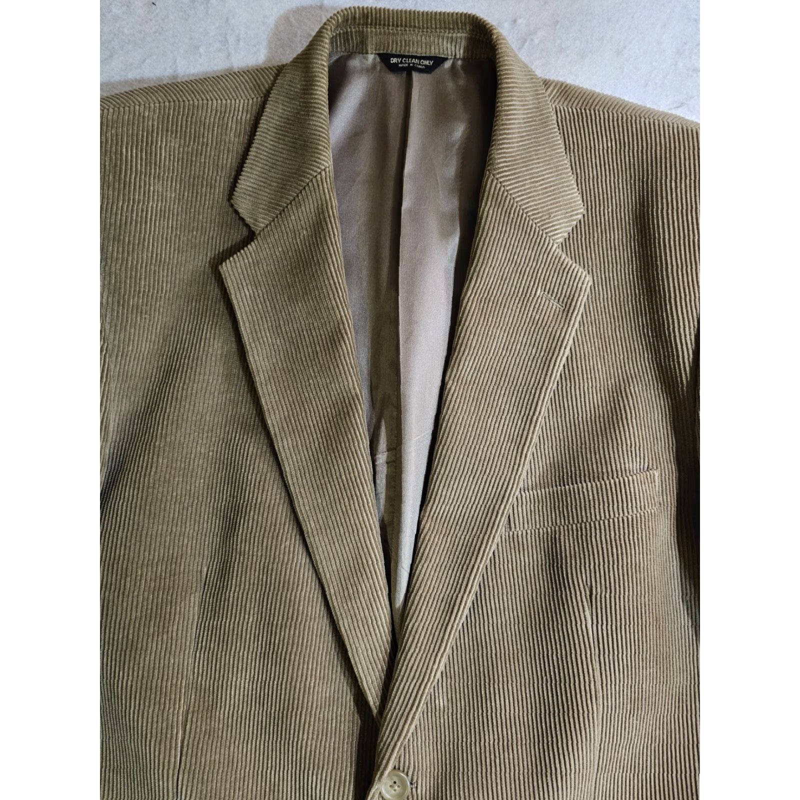 Chaps Chaps By Ralph Lauren Tan Corduroy Blazer Lined Sport Coat Jacket Mens Size 44 Long Size 44R - 3 Thumbnail