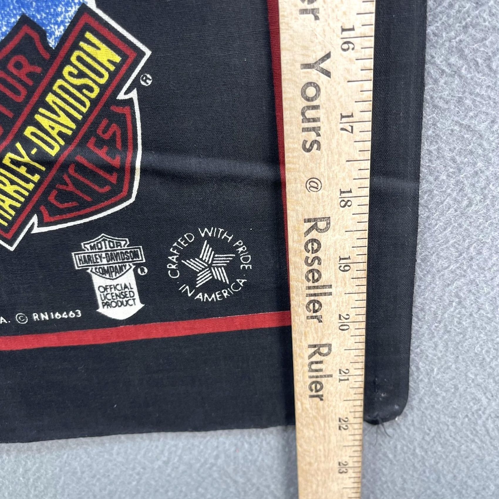 Harley Davidson VINTAGE Harley-Davidson Bandana Eagle Freedom On The Wing USA Made 80s Black Red Mens Size ONE SIZE - 4 Thumbnail
