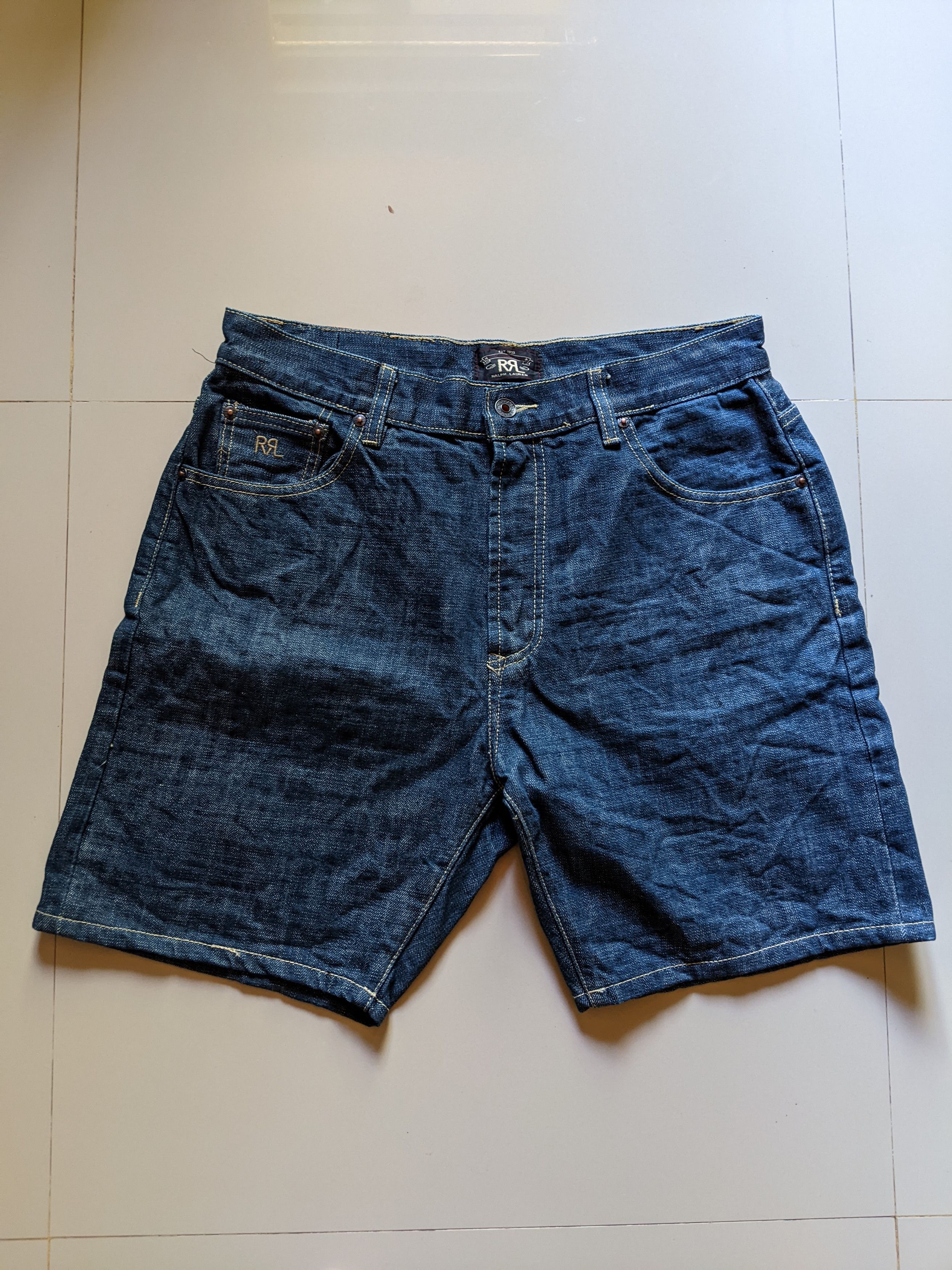 image of Rrl Ralph Lauren Selvedge Double Rl Shorts in Denim, Men's (Size 32)