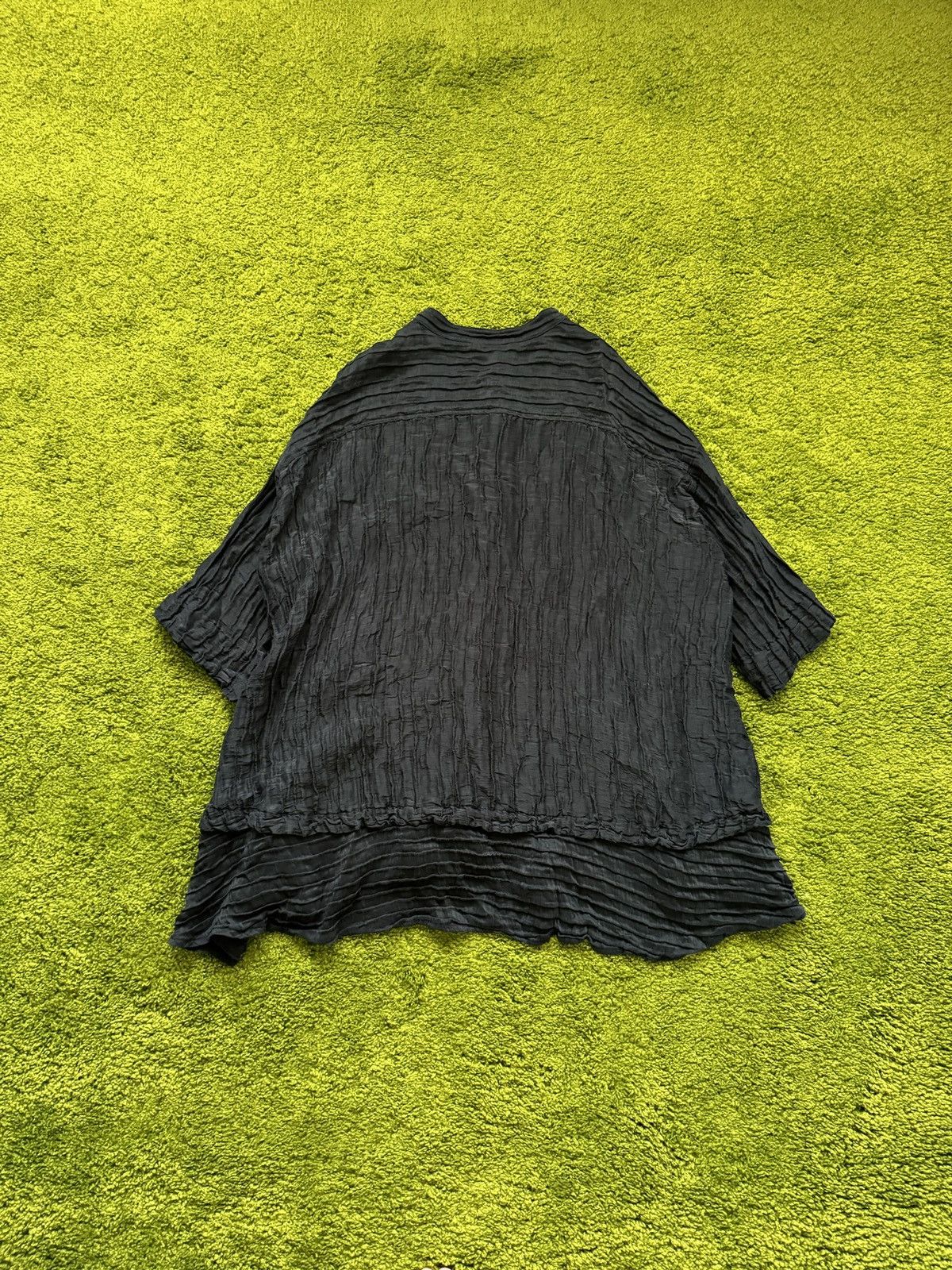 Designer Grizas avant garde plisse wide blouse shirt Size XXL / US 16-18 / IT 52-54 - 2 Thumbnail