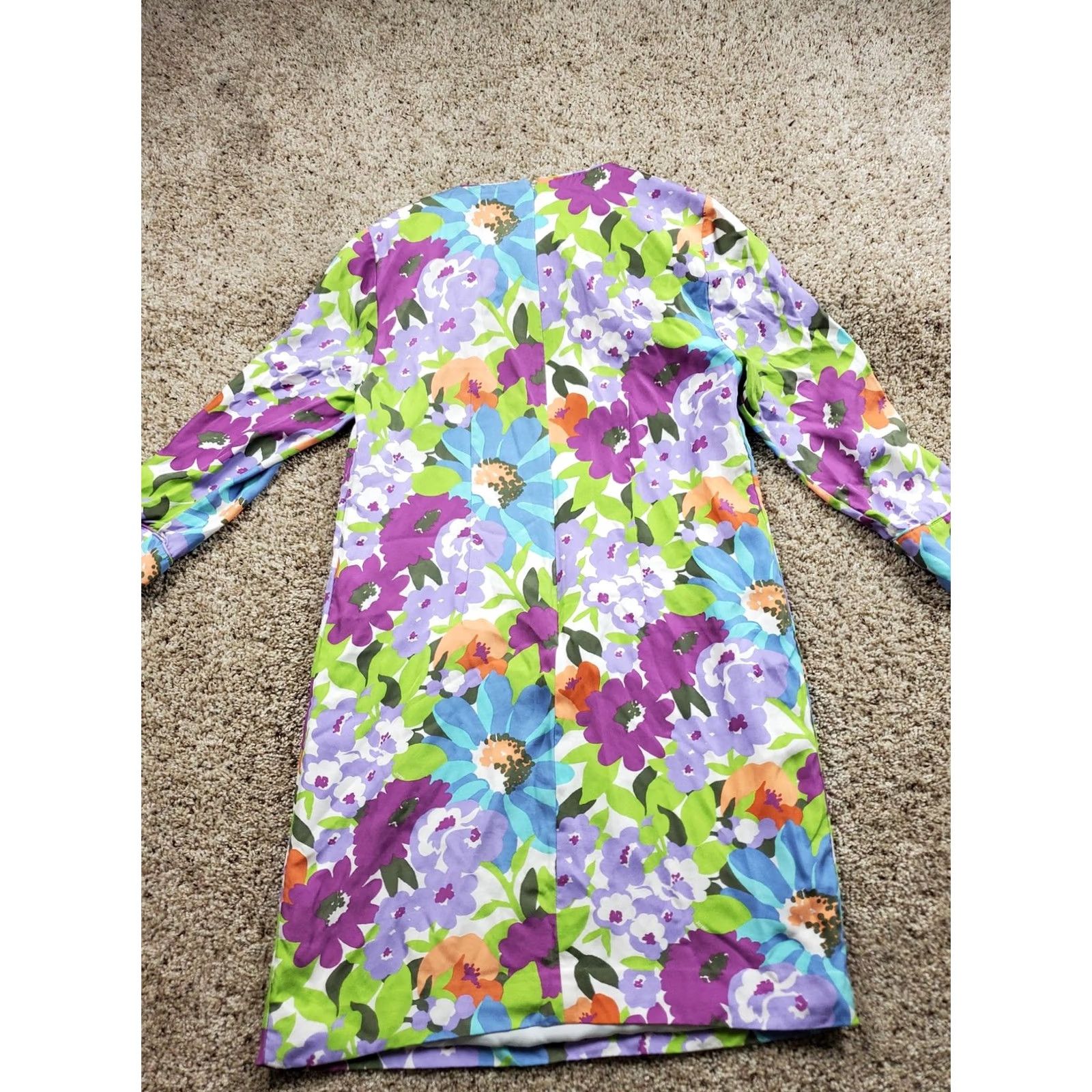 J.Crew J.Crew Collection Dress Womens 4 Multicolor Floral Silk 3/4 Sleeve Shift Dress Size S / US 4 / IT 40 - 6 Thumbnail