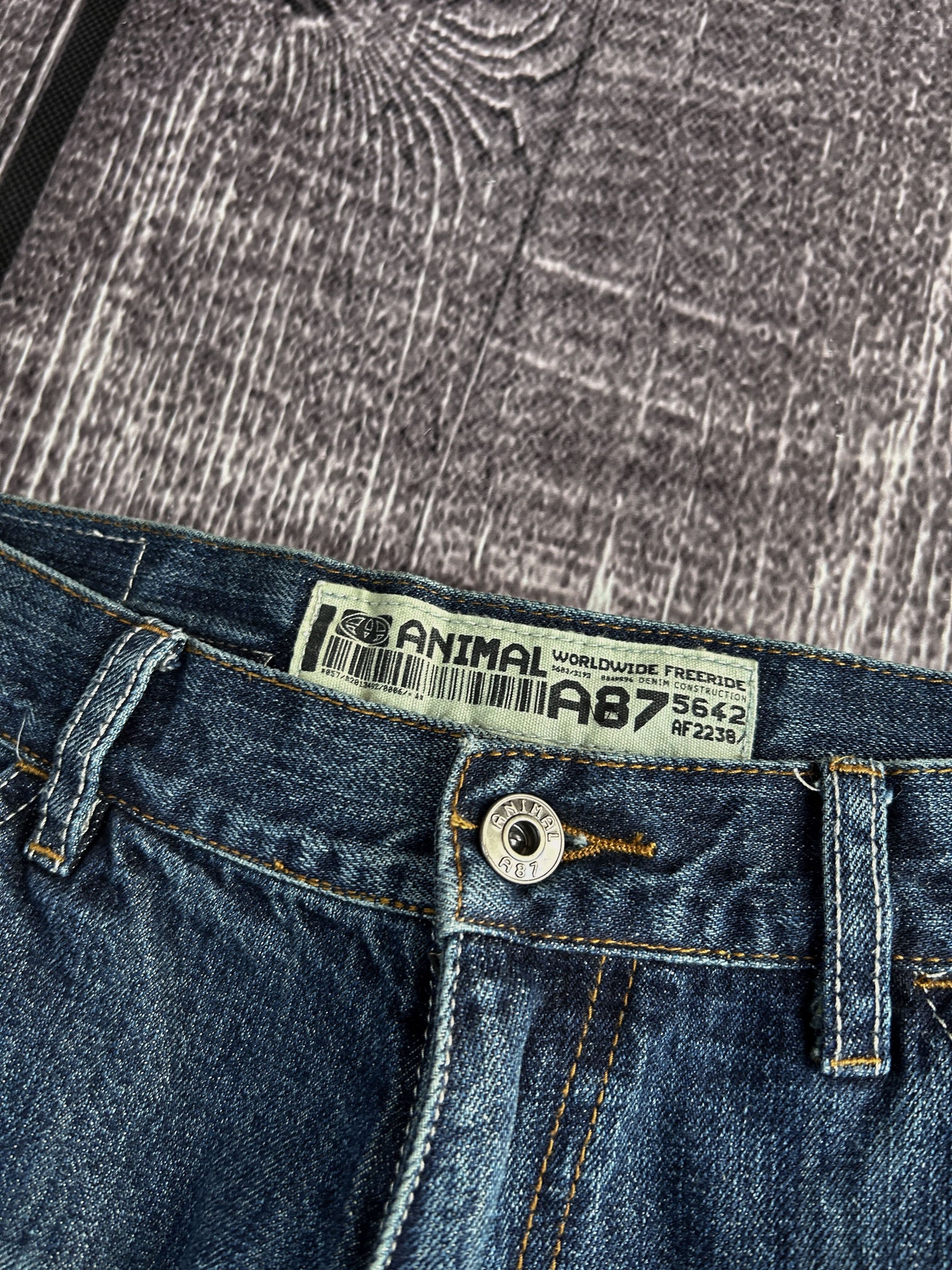 Vintage Y2K Animal Denim Jeans Wide Leg Vintage Logo Back Streetwear Size US 30 / EU 46 - 9 Thumbnail