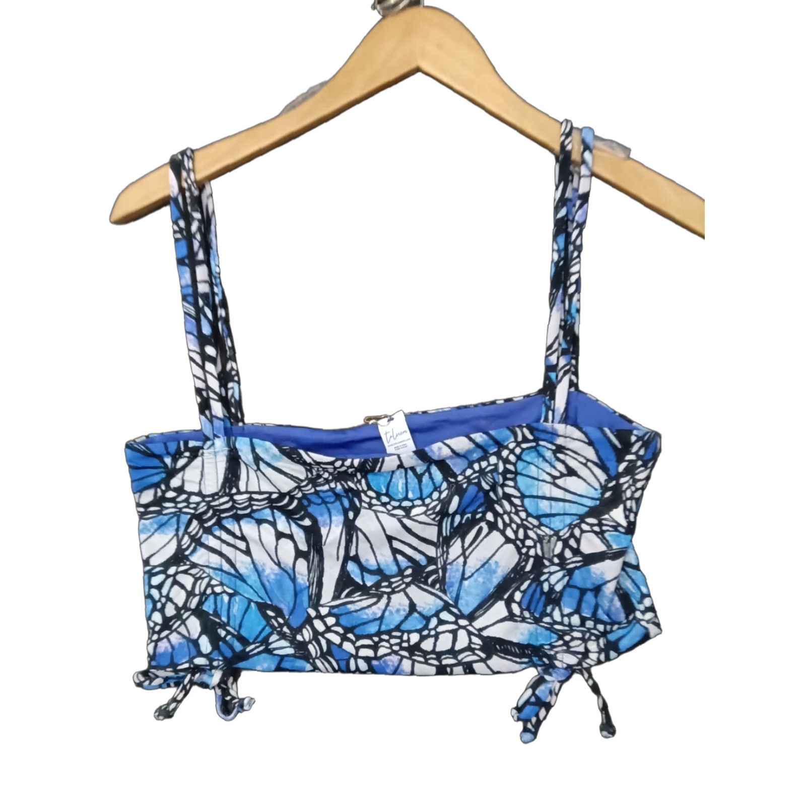 Chanel Toluca Bikini Top Shirt Women M Blue Adonis Spaghetti Strap Side Channel Swim Top Size M / US 6-8 / IT 42-44 - 1 Thumbnail
