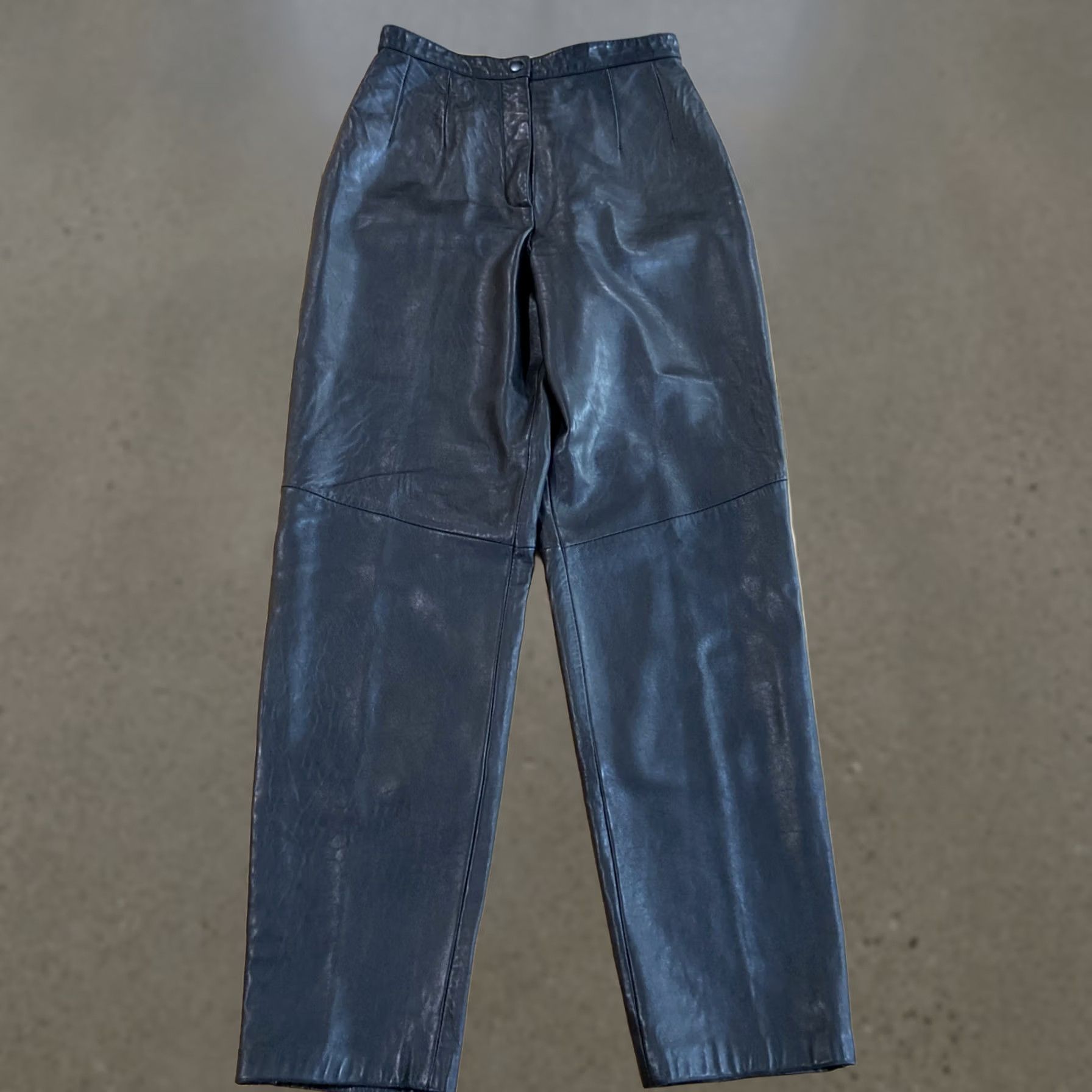 Vintage Valerie Stevens Leather Pants Women’s 8 Black Lined Straight Fit 90s Punk Biker Grunge Formal Workwear Size 30" / US 8 / IT 44 - 1 Thumbnail