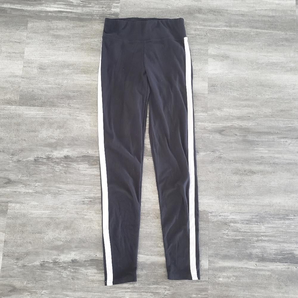 Designer Black White Striped DH Sweat Suit Legging Size 28" / US 6 / IT 42 - 1 Thumbnail