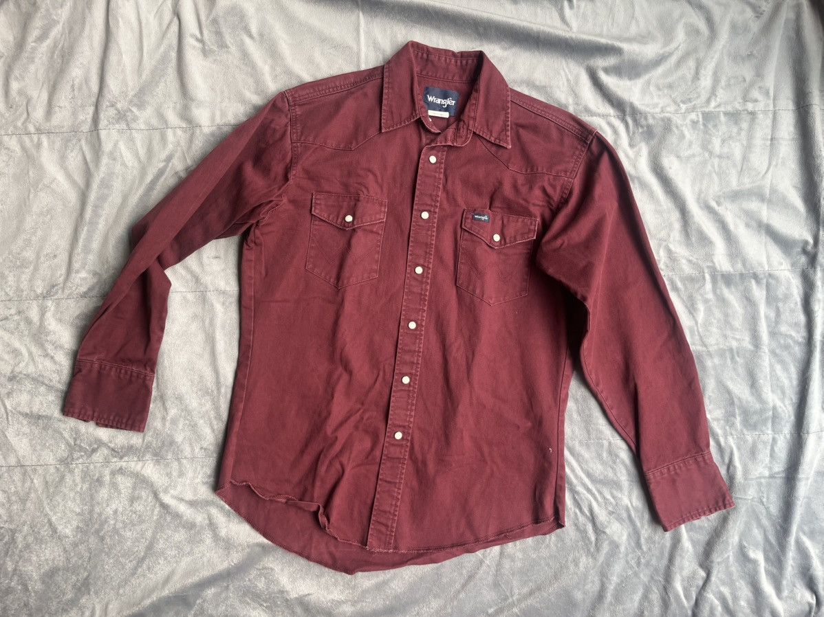 Wrangler Vintage Wrangler Maroon Pearlsnap Western Button Up Size US S / EU 44-46 / 1 - 1 Thumbnail