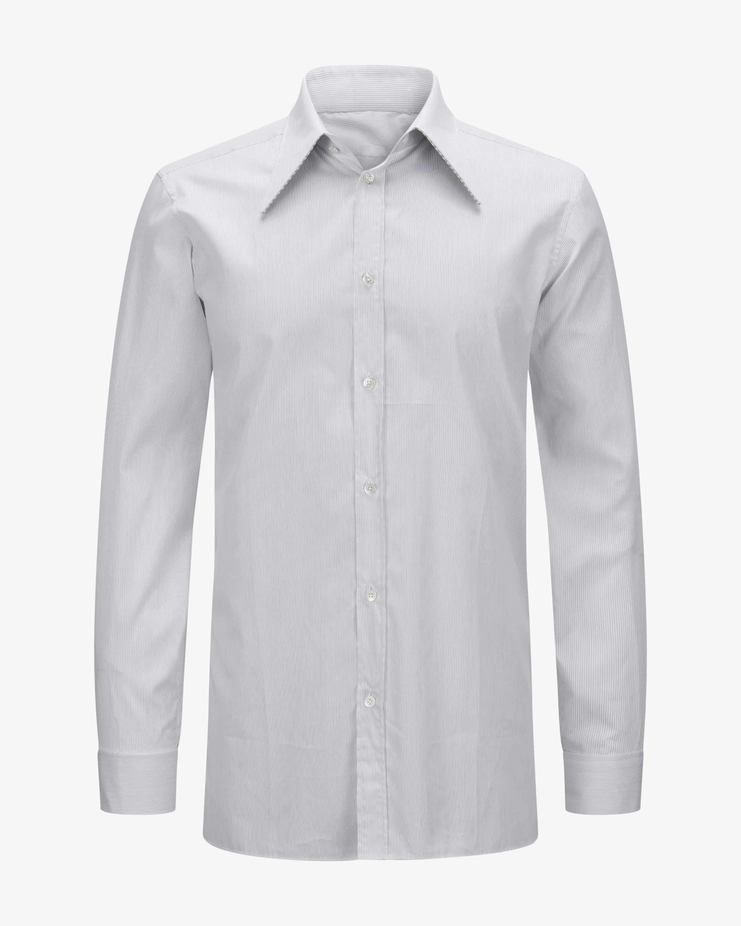 Maison Margiela o1s22i1n1024 Pointed Collar Shirt in Light Grey Size US M / EU 48-50 / 2 - 1 Thumbnail