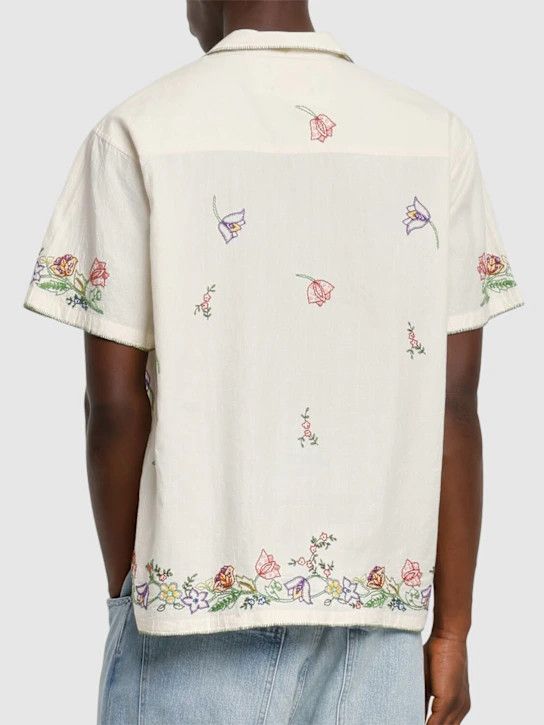 HARAGO o1lsvrm0425 Flower Embroidered S/S Shirt in Off White Size US XS / EU 42 / 0 - 4 Thumbnail