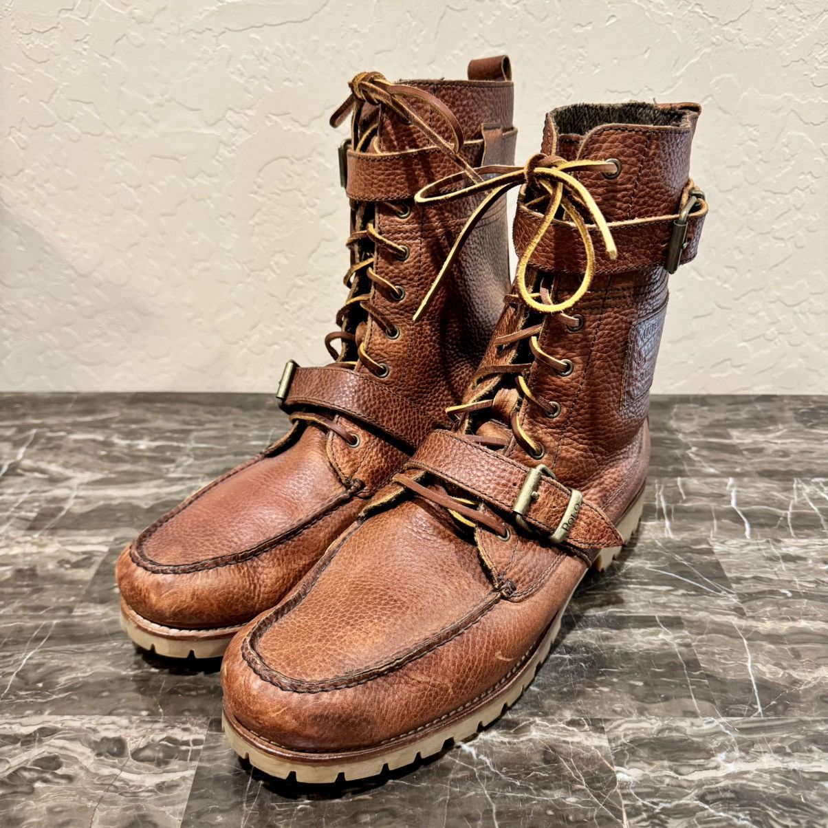 Polo Ralph Lauren Polo Ralph Lauren Radbourne Leather Buckled Combat Boots Size US 14 / EU 47 - 5 Thumbnail
