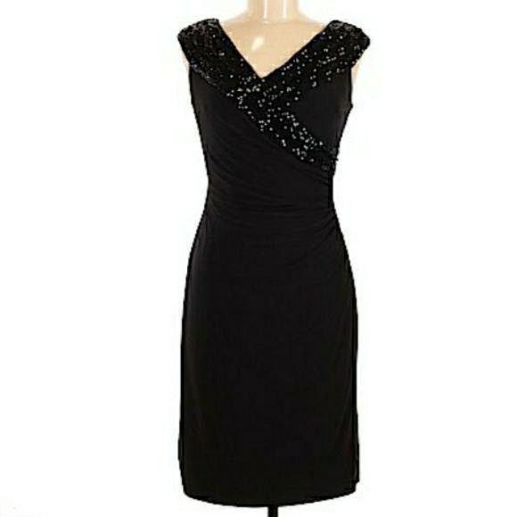 Ralph Lauren Vtg Ralph Lauren Cocktail Dress Sz 6 Black Beaded Shawl Tea Size M / US 6-8 / IT 42-44 - 1 Thumbnail