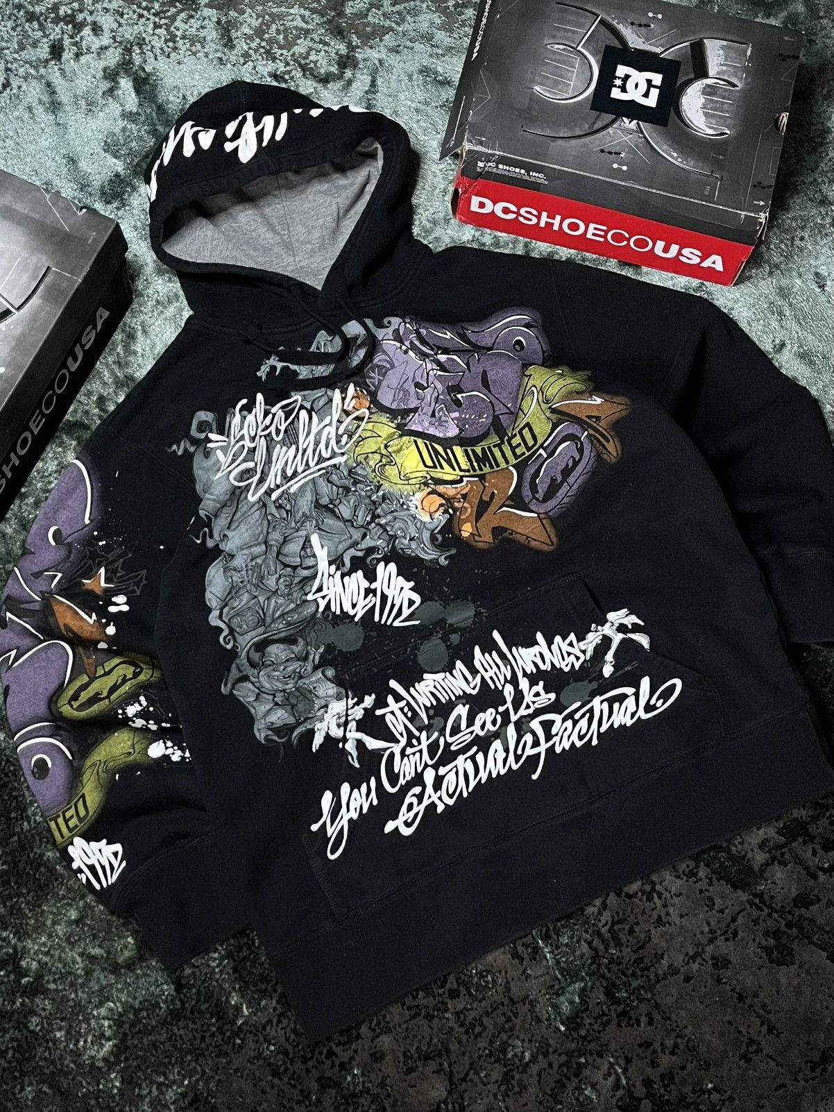 Ecko Unltd. Ecko Unltd. Vintage Pullover Hoodie – Black Graffiti Size XL Size US XL / EU 56 / 4 - 2 Thumbnail