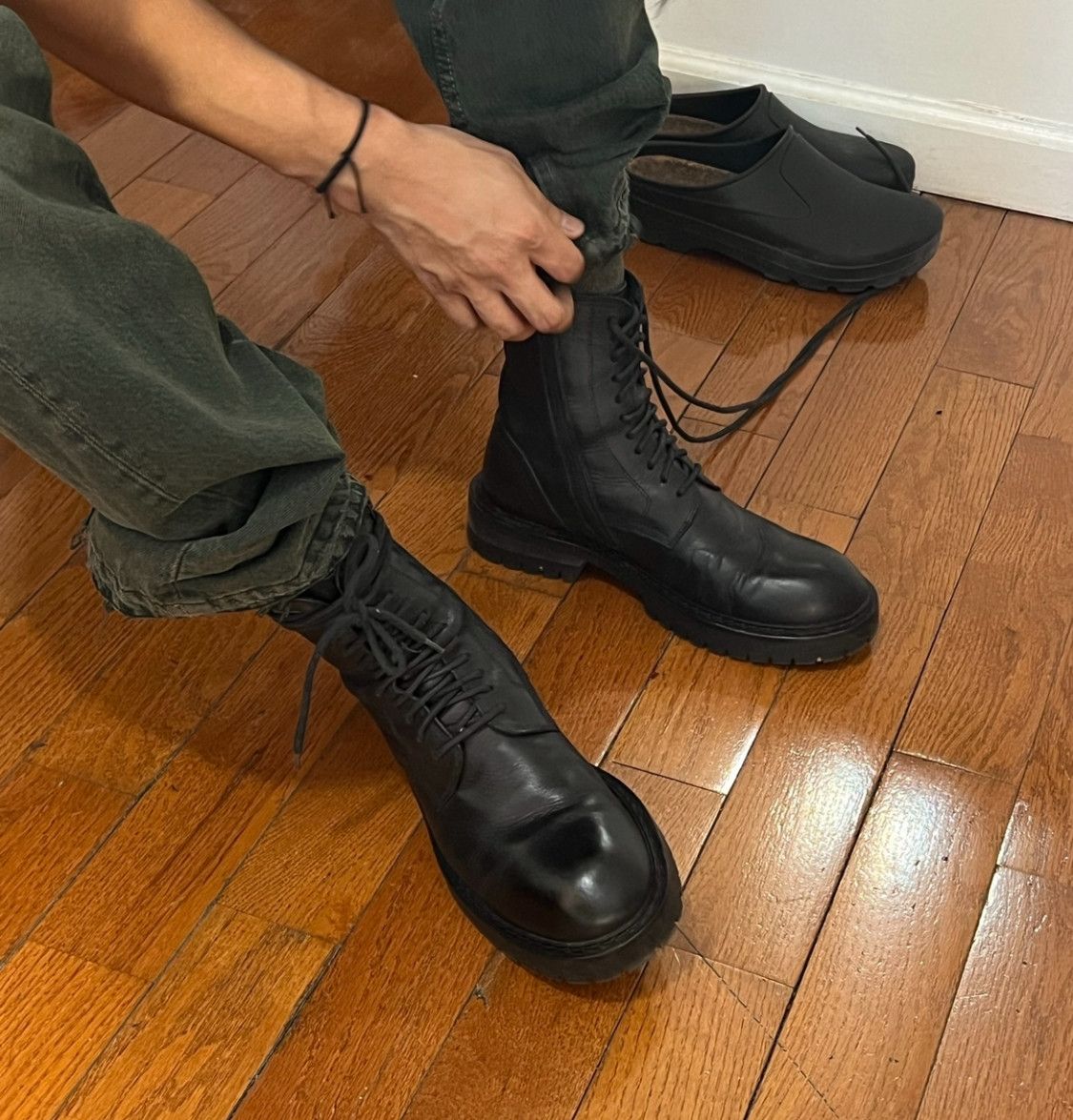 Pre-owned Ann Demeulemeester Combat Boots Eu 42