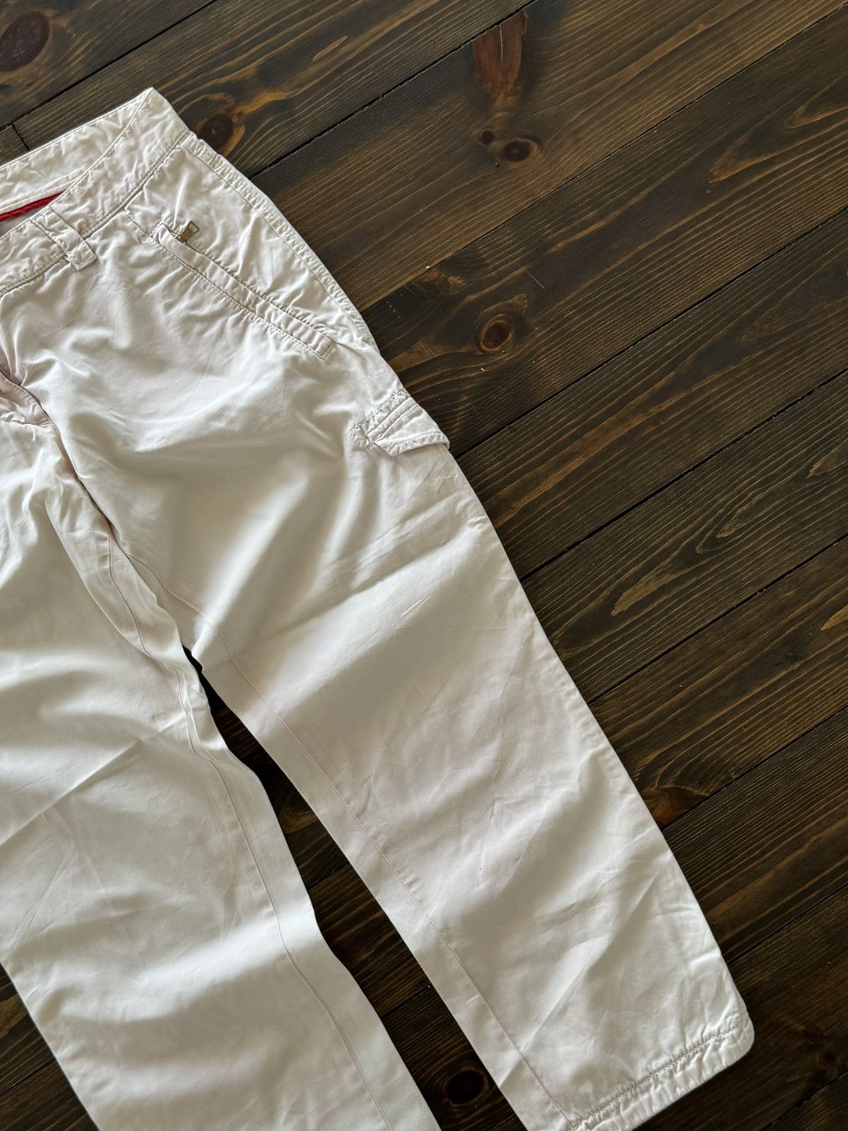 Prada Prada 00s Archive White/Pink Glamour Cargo Pants Size 34" / US 12 / IT 48 - 6 Thumbnail