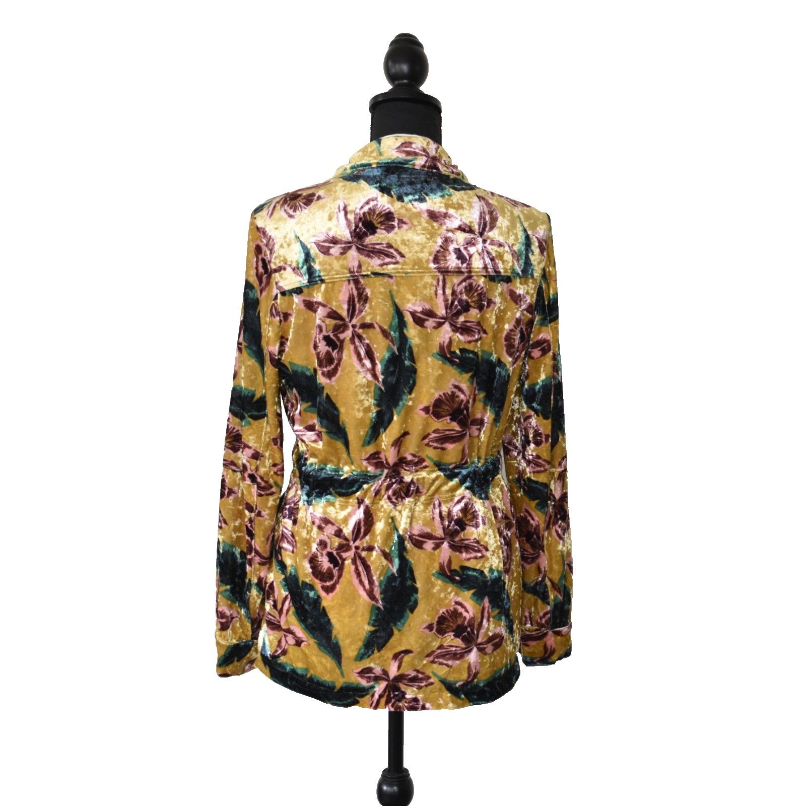 Scotch & Soda SCOTCH & SODA Yellow Floral Velvet Front Closure Jacket XS Size XS / US 0-2 / IT 36-38 - 5 Thumbnail