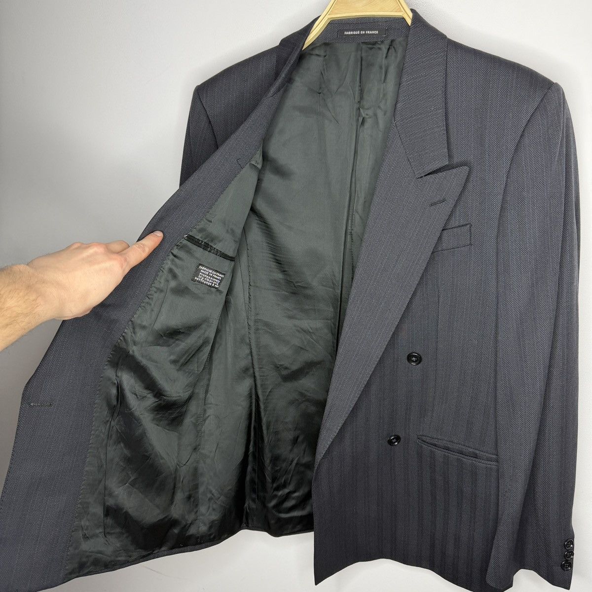 Yves Saint Laurent Vintage Yves Saint Laurent Double Breasted Wool Blazer Size 48R - 9 Thumbnail
