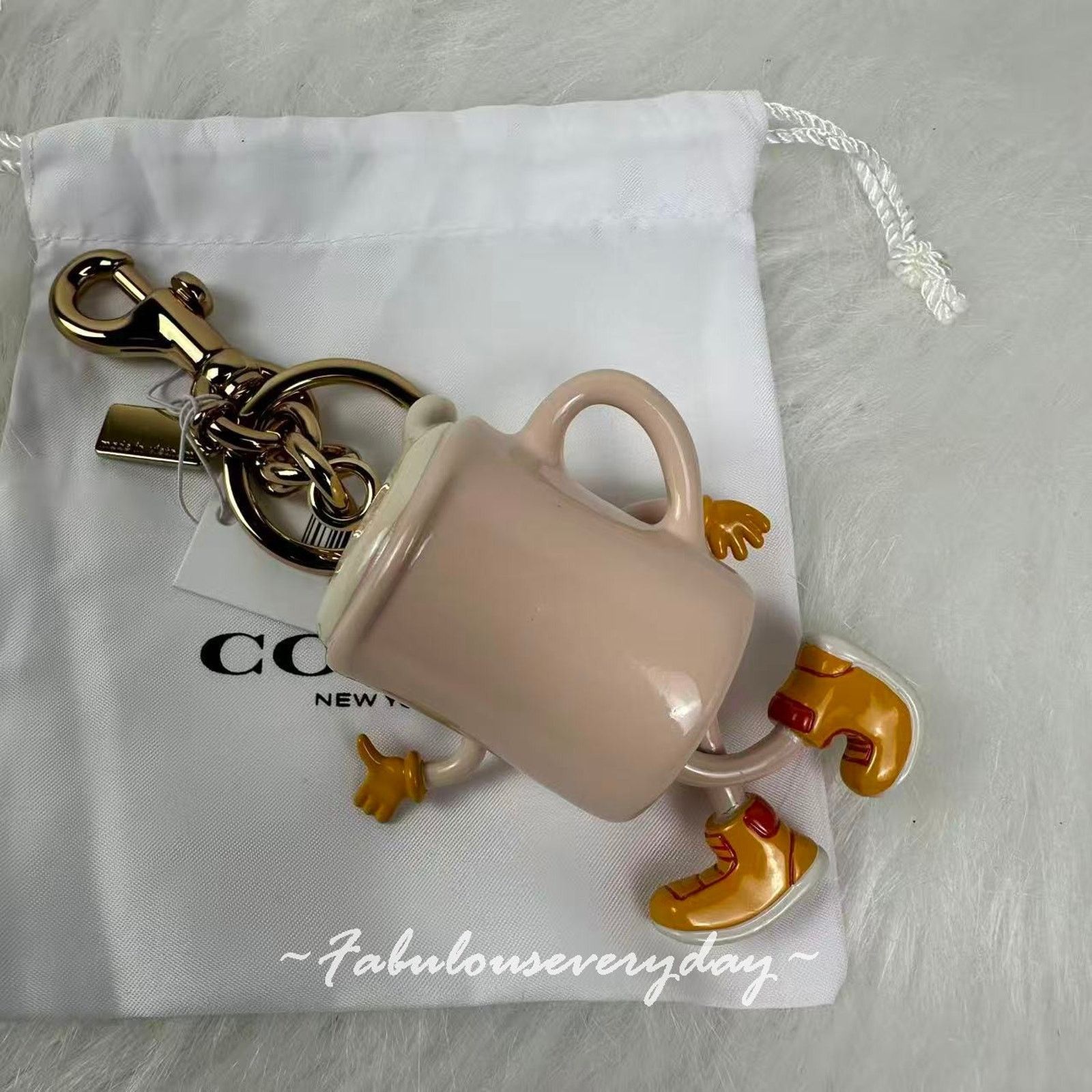 Coach COACH Coffee Cup Bag Charm Lil Miss Jo Resin With Key Ring Size ONE SIZE - 4 Thumbnail