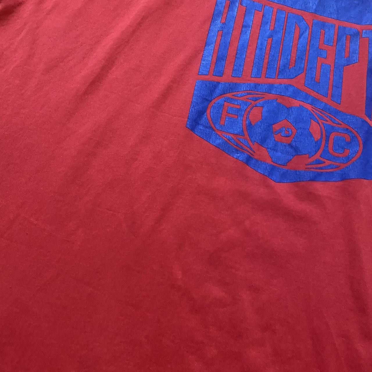 Nike 2000s y2k Red Nike Athdept Dri-Fit tie-front T-shirt Size US XXL / EU 58 / 5 - 5 Thumbnail
